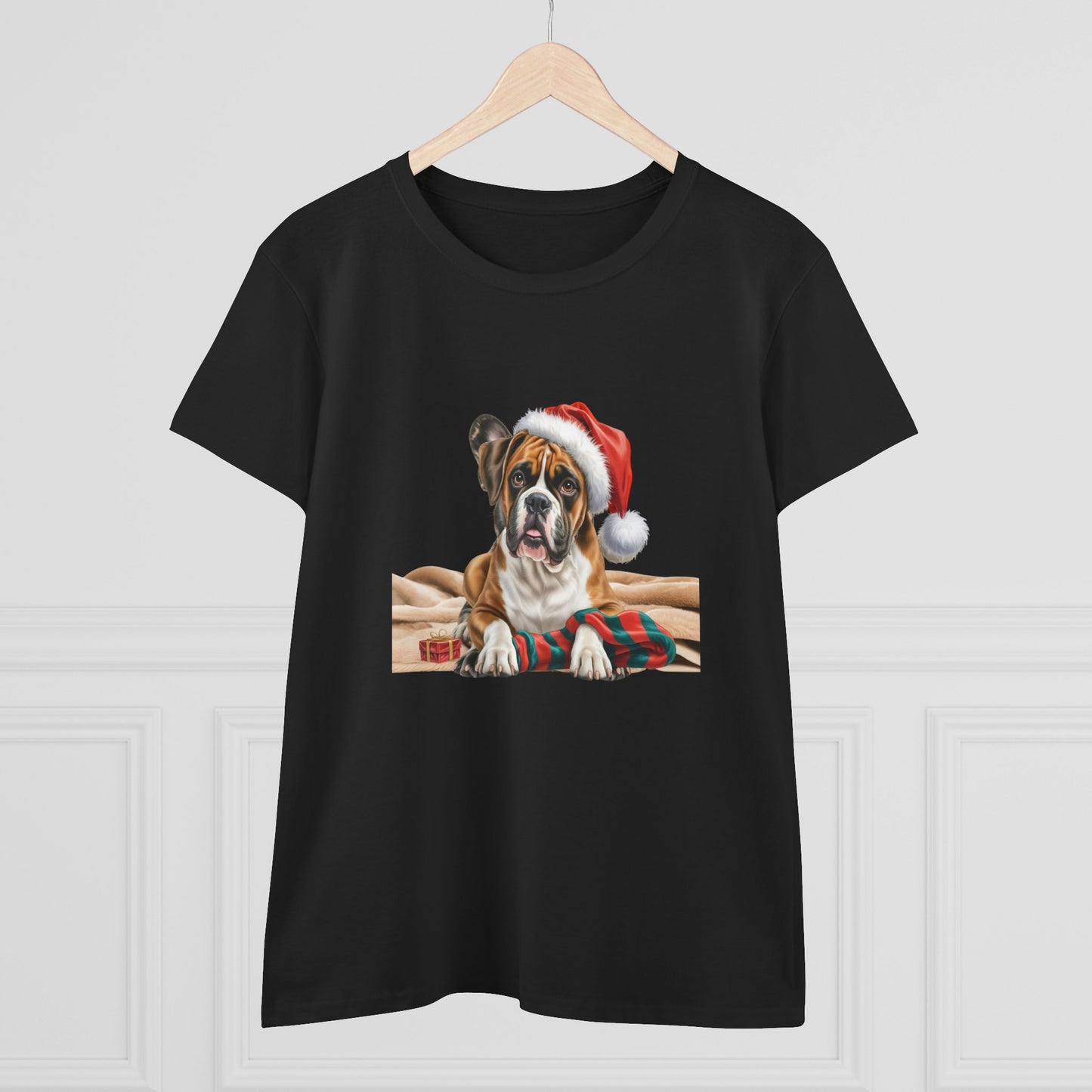 Happy Boxer-y Christmas! T-Shirt, Festive Boxer Dog Christmas Tee, Cute Pet Lover Shirt, Holiday Apparel, Great Gift for Dog Owners, Preppy Style Top