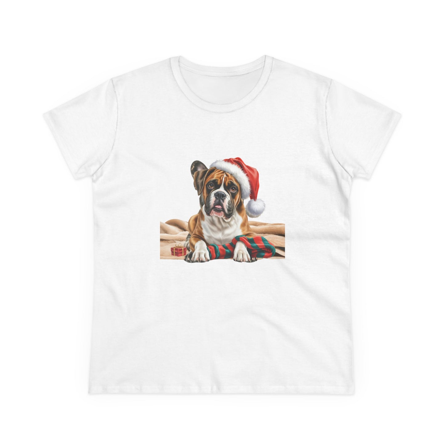 Happy Boxer-y Christmas! T-Shirt, Festive Boxer Dog Christmas Tee, Cute Pet Lover Shirt, Holiday Apparel, Great Gift for Dog Owners, Preppy Style Top