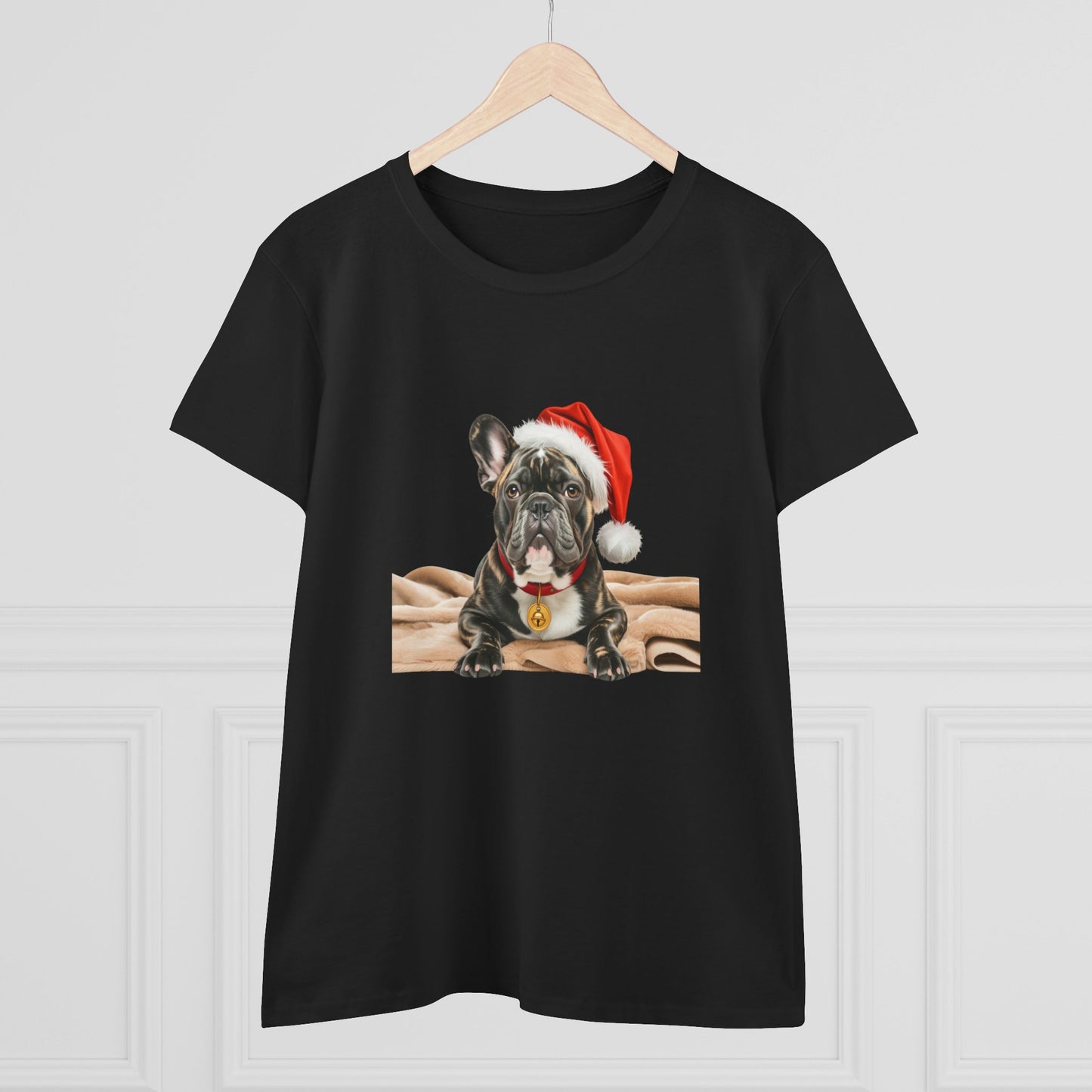 Santa's little Frenchie T-Shirt, Festive Dog Christmas Tee, Cute Pet Lover Shirt, Holiday Apparel, Great Gift for Dog Owners, Preppy Style Top