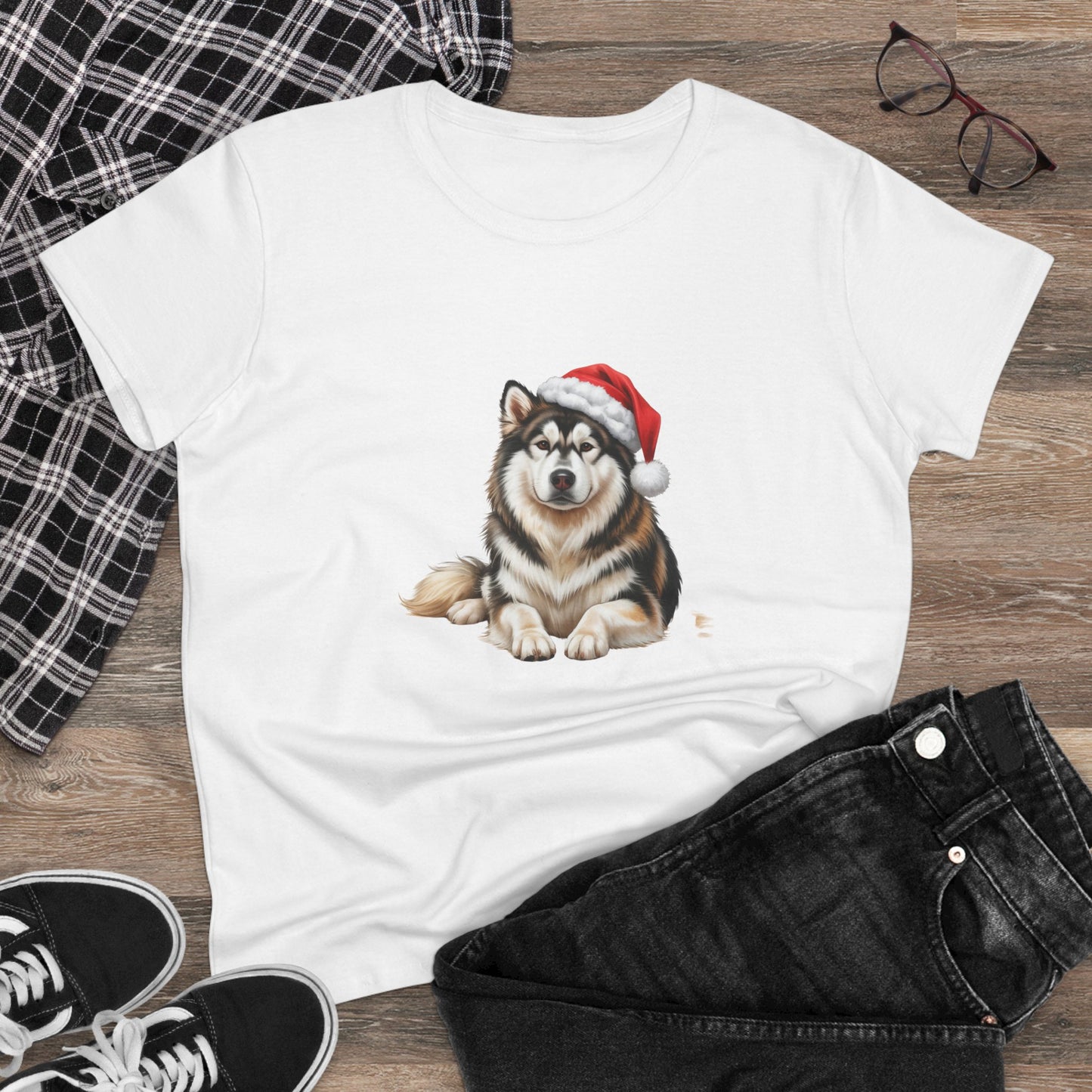 Have a Malamute-y Christmas!! T-Shirt, Festive Boxer Dog Christmas Tee, Cute Pet Lover Shirt, Holiday Apparel, Great Gift for Dog Owners, Preppy Style Top