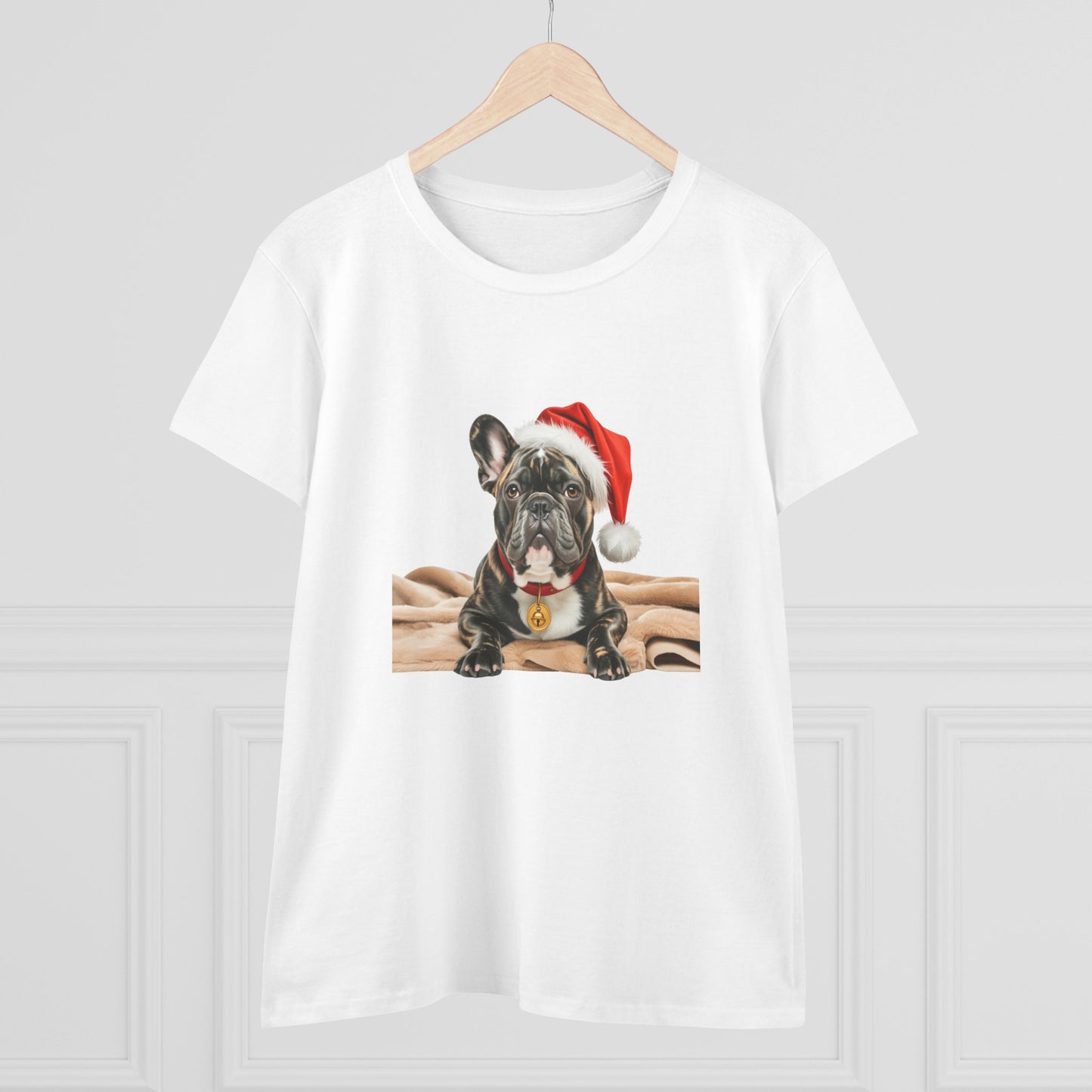 Santa's little Frenchie T-Shirt, Festive Dog Christmas Tee, Cute Pet Lover Shirt, Holiday Apparel, Great Gift for Dog Owners, Preppy Style Top