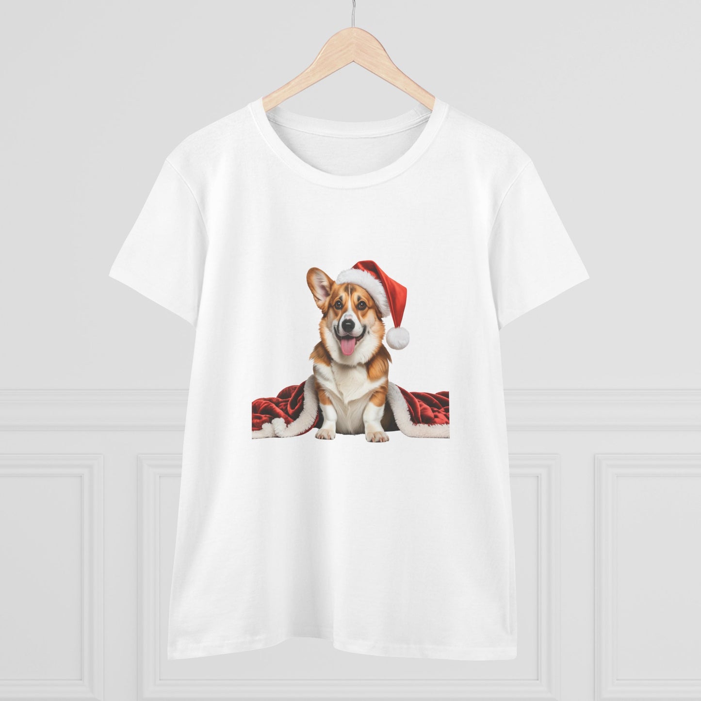 Santa's little Corgi! T-Shirt, Festive Boxer Dog Christmas Tee, Cute Pet Lover Shirt, Holiday Apparel, Great Gift for Dog Owners, Preppy Style Top