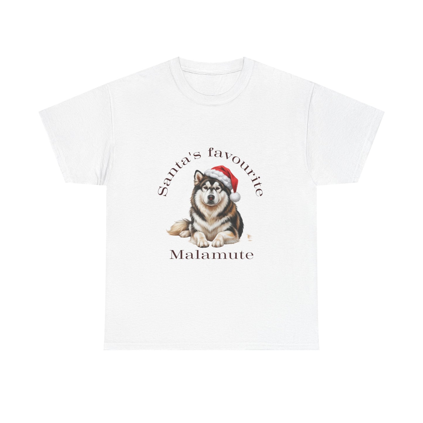 Santa's Favourite Malamute T-Shirt, Festive Alaskan Malamute Dog Christmas Tee, Cute Pet Lover Shirt, Holiday Apparel, Great Gift for Dog Owners