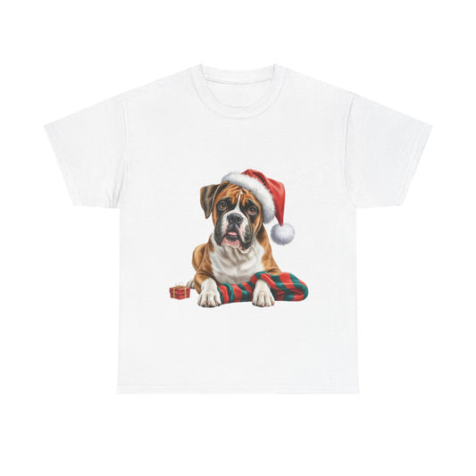 Boxer dog Christmas! T-Shirt, Festive Boxer Dog Christmas Tee, Cute Pet Lover Shirt, Holiday Apparel, Great Gift for Dog Owners, Preppy Style Top