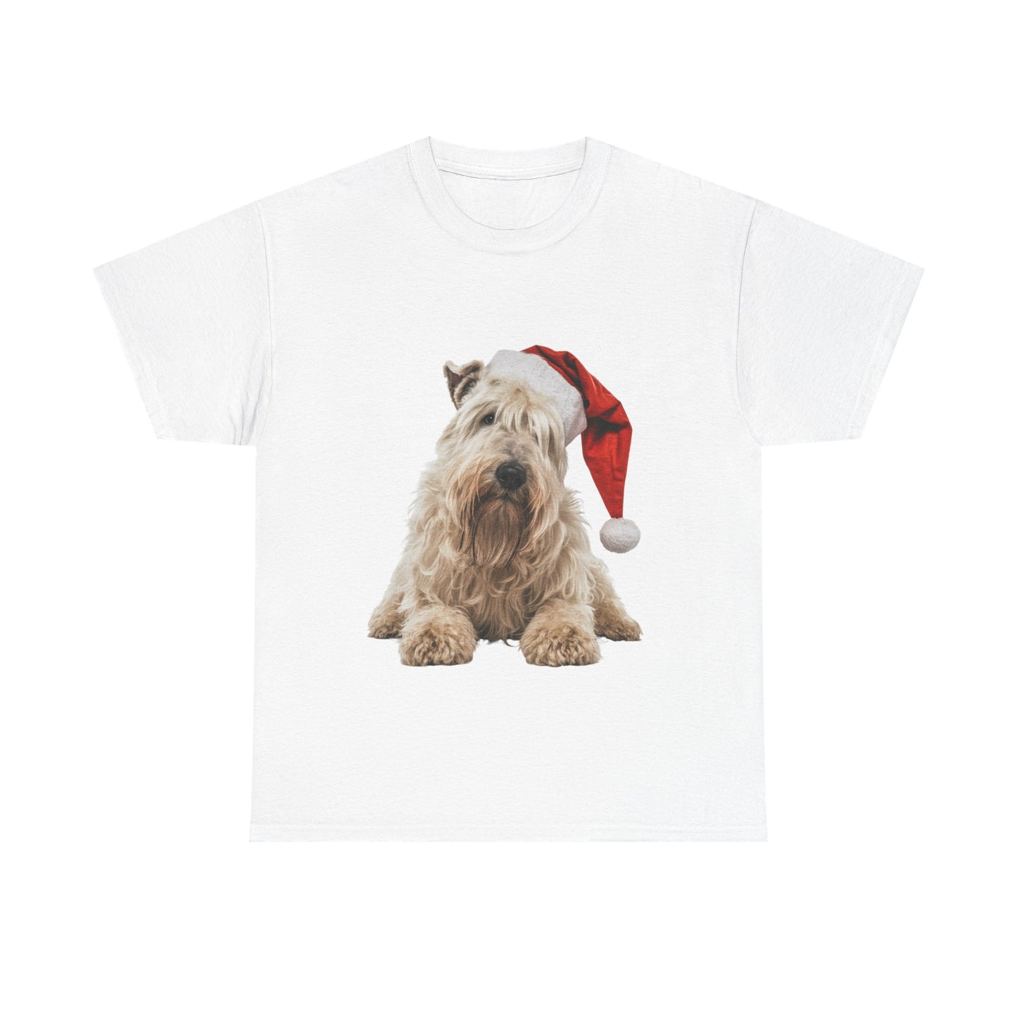 Christmas Wheaten Terrier T-Shirt – Dog with Santa Hat Holiday Tee