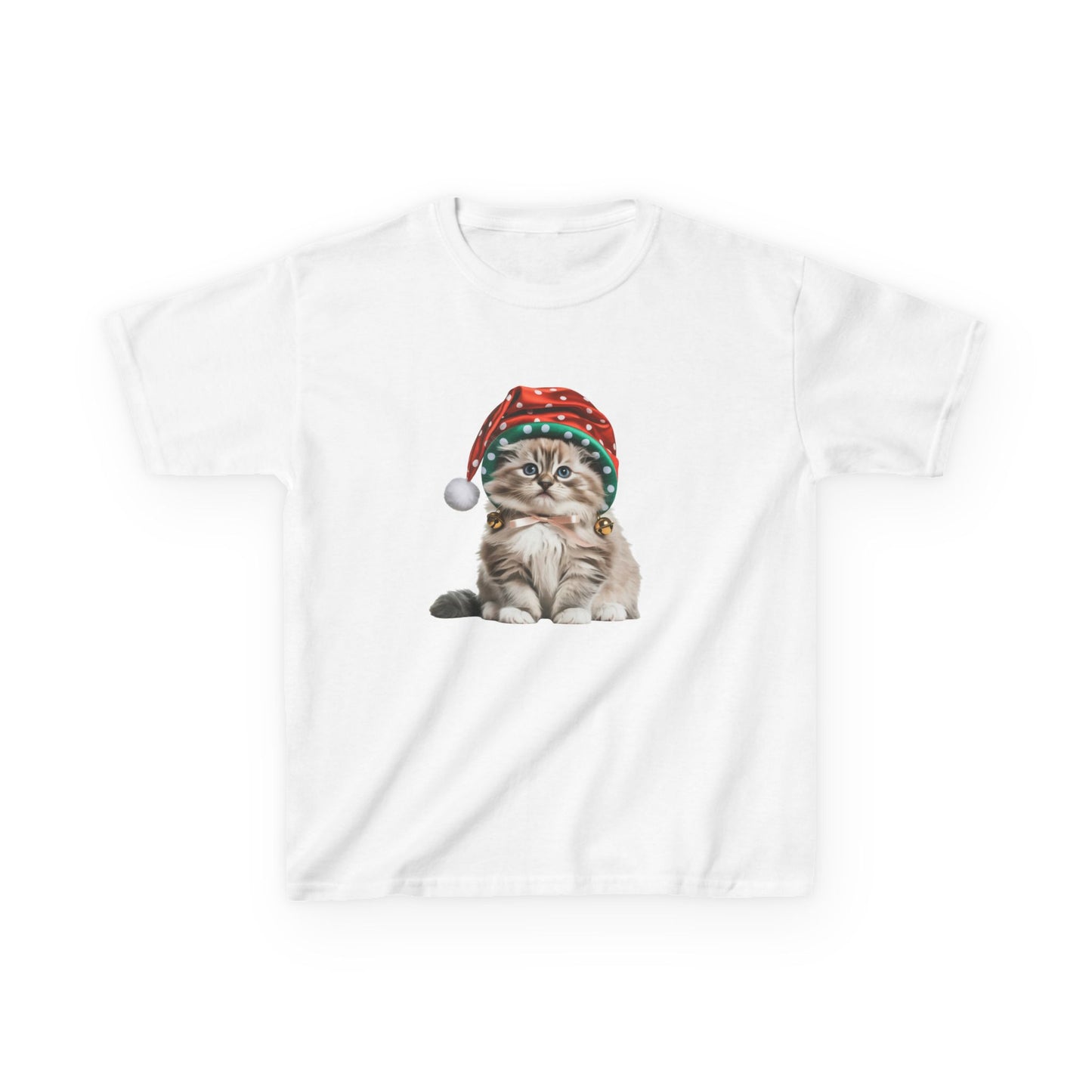 Kids Christmas Cat T-Shirt, Festive Cat Kids Christmas Tee, Cute Pet Lover Shirt, Holiday Apparel, Great Gift for Cat Owners