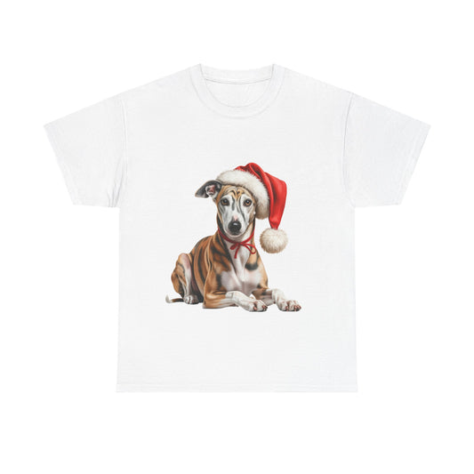 Merry Greyhound-mas T-Shirt, Festive Greyhound Dog Christmas Tee, Cute Pet Lover Shirt, Holiday Apparel, Great Gift for Dog Owners