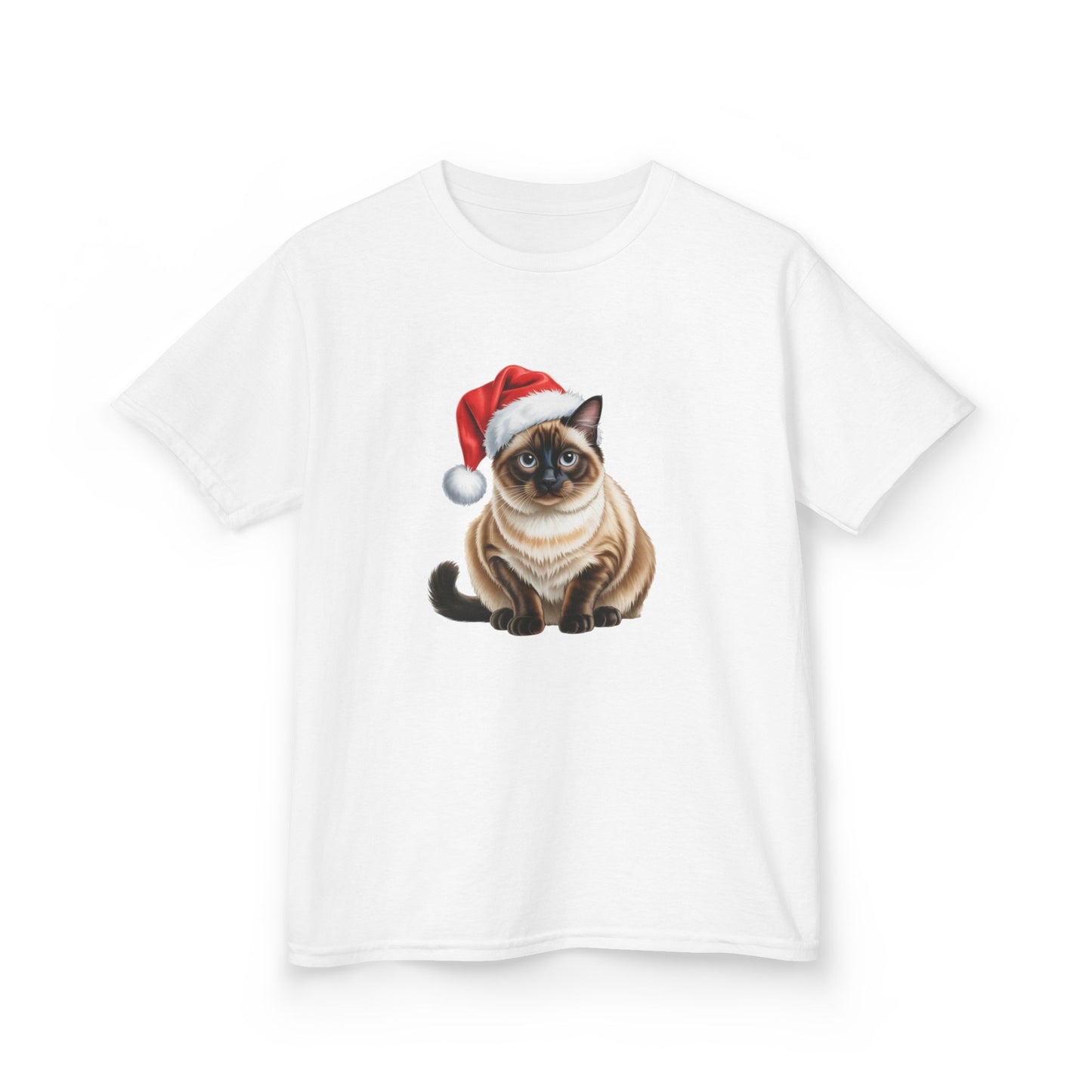 Kids Siamese Cat Christmas cat T-Shirt, Festive Siamese Cat Kids Christmas Tee, Cute Pet Lover Shirt, Holiday Apparel, Great Gift for cat Owners