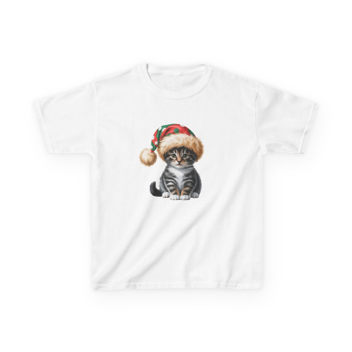 Kids Christmas Cat T-Shirt, Festive Cat Kids Christmas Tee, Cute Pet Lover Shirt, Holiday Apparel, Great Gift for Cat Owners