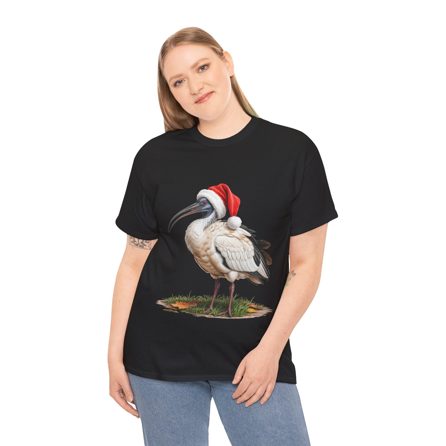 Christmas Australian White Ibis T-Shirt – Holiday Bird Lover Tee, Festive Wetland Bird Shirt, Cute Ibis Xmas Gift, Nature Lover Apparel, Holiday Feathered Friend Shirt for Ibis Lovers