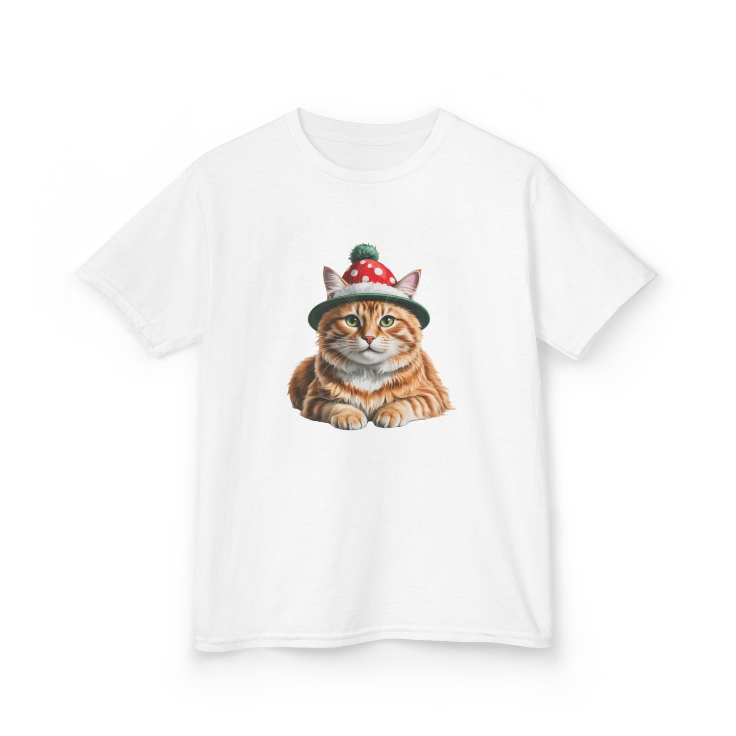 Kids Christmas Cat T-Shirt, Festive Cat Kids Christmas Tee, Cute Pet Lover Shirt, Holiday Apparel, Great Gift for Cat Owners