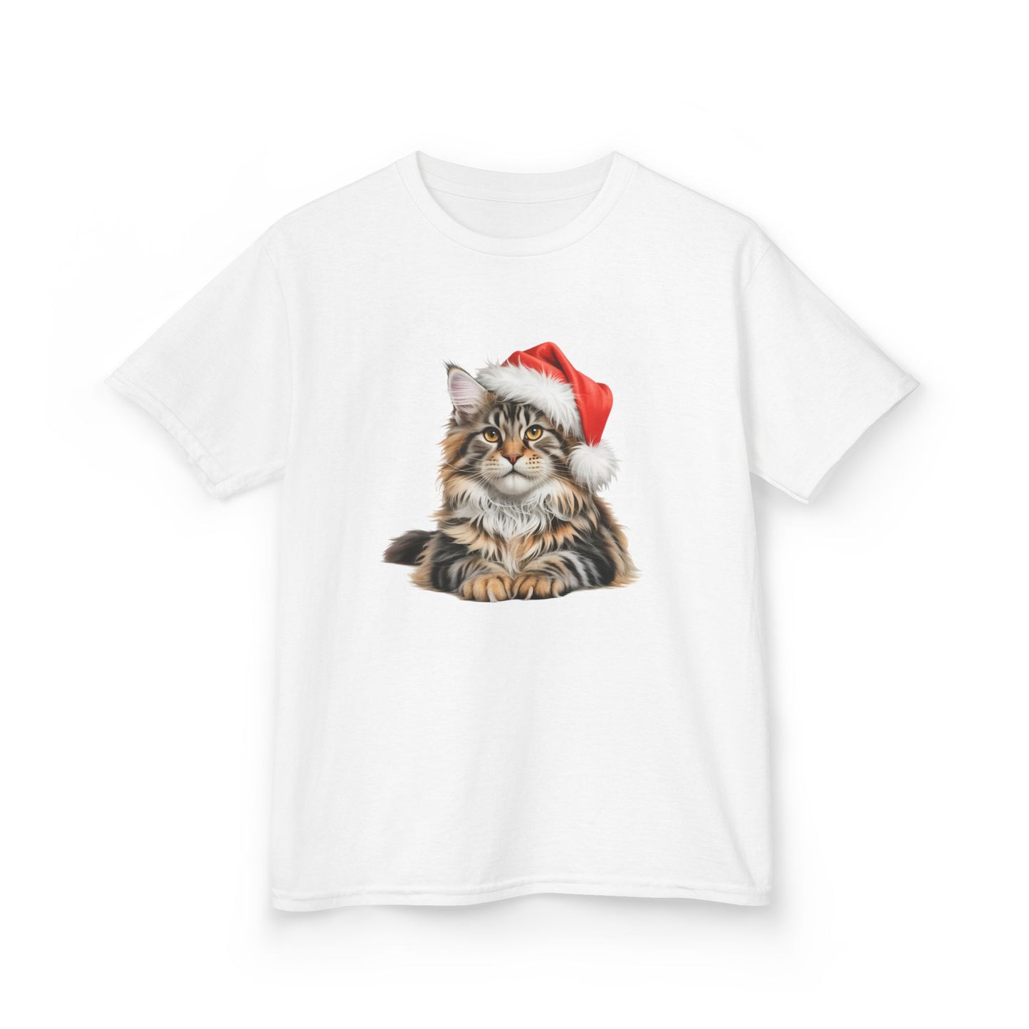 Kids Maine Coon Cat Christmas cat T-Shirt, Festive Maine Coon Cat Kids Christmas Tee, Cute Pet Lover Shirt, Holiday Apparel, Great Gift for cat Owners