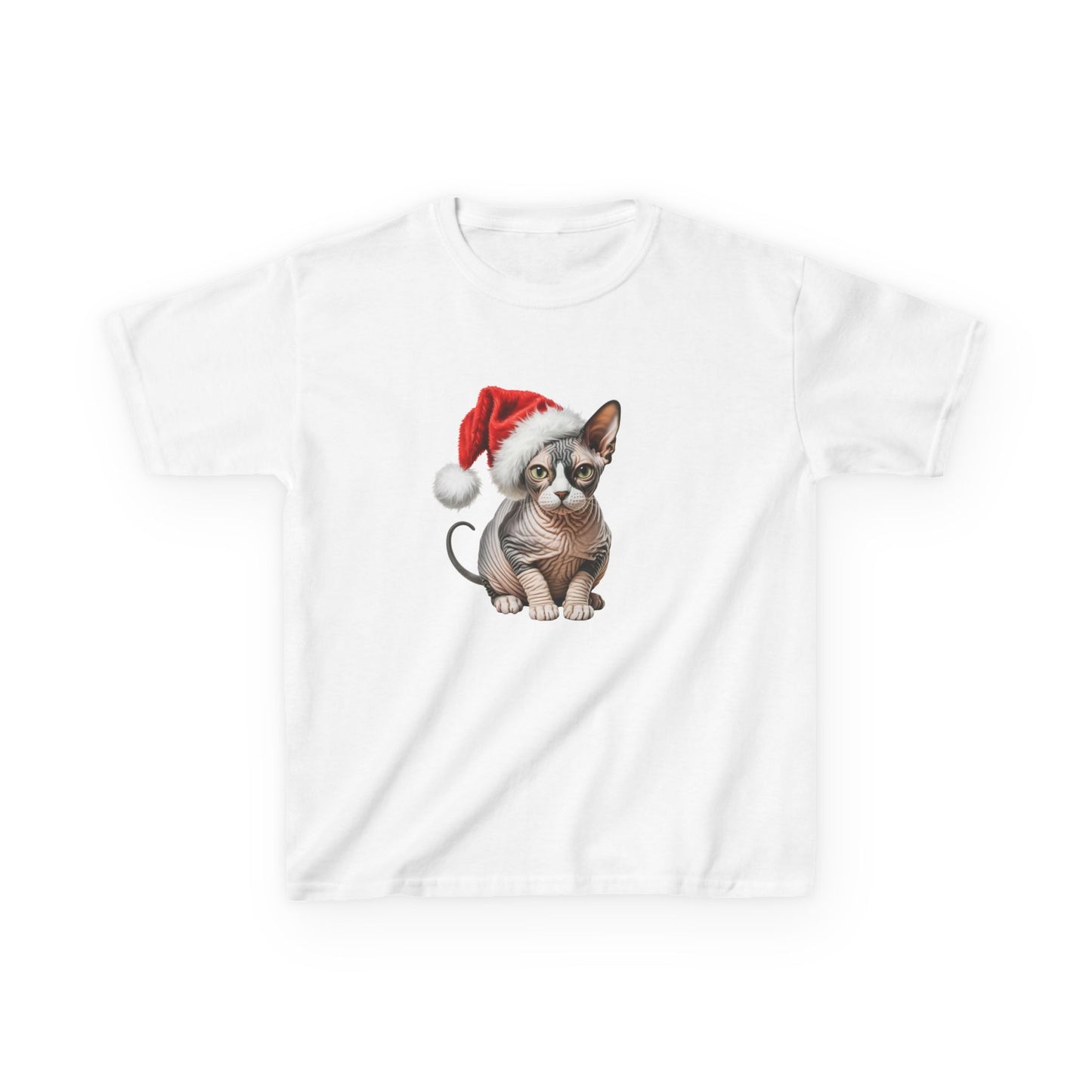 Kids Sphynx Cat Christmas cat T-Shirt, Festive Sphynx Cat Kids Christmas Tee, Cute Pet Lover Shirt, Holiday Apparel, Great Gift for cat Owners