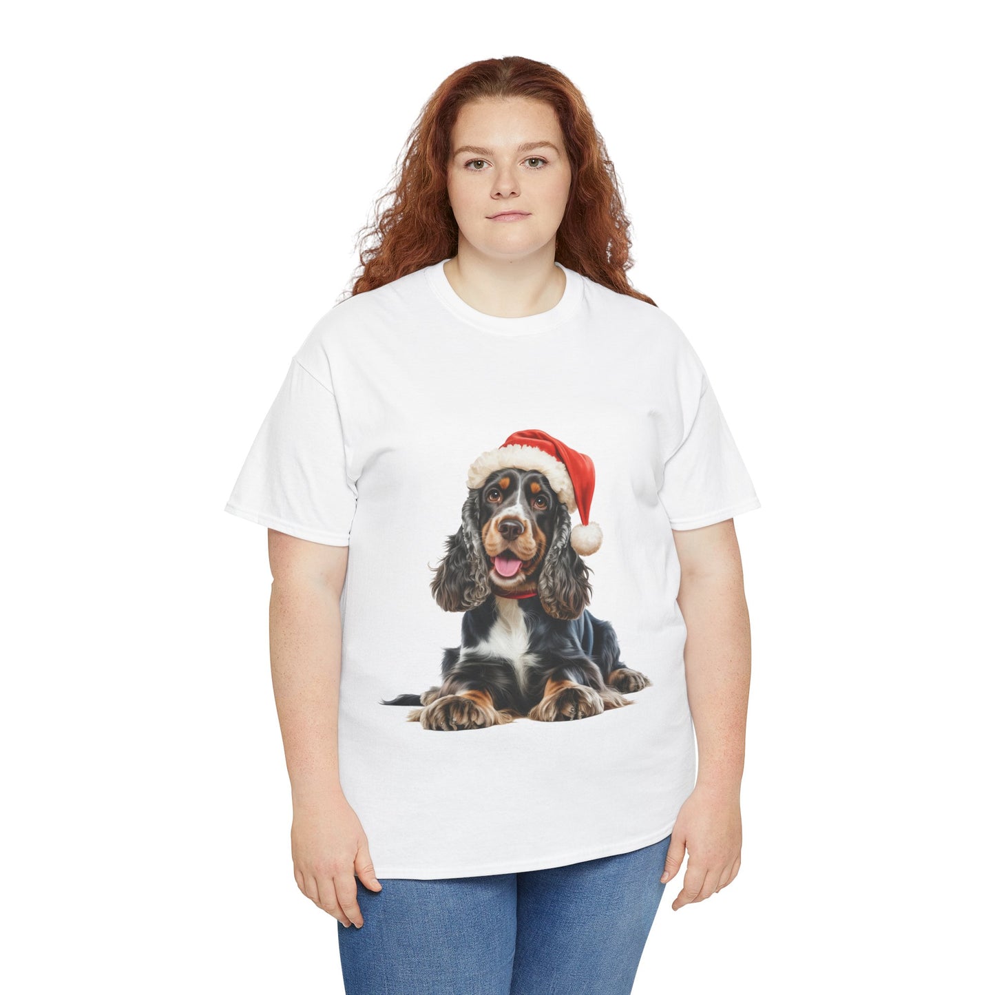 Cocker Spaniel Cheer! T-Shirt, Festive Black & Tan Cocker Spaniel Dog Christmas Tee, Cute Pet Lover Shirt, Holiday Apparel, Great Gift for Dog Owners