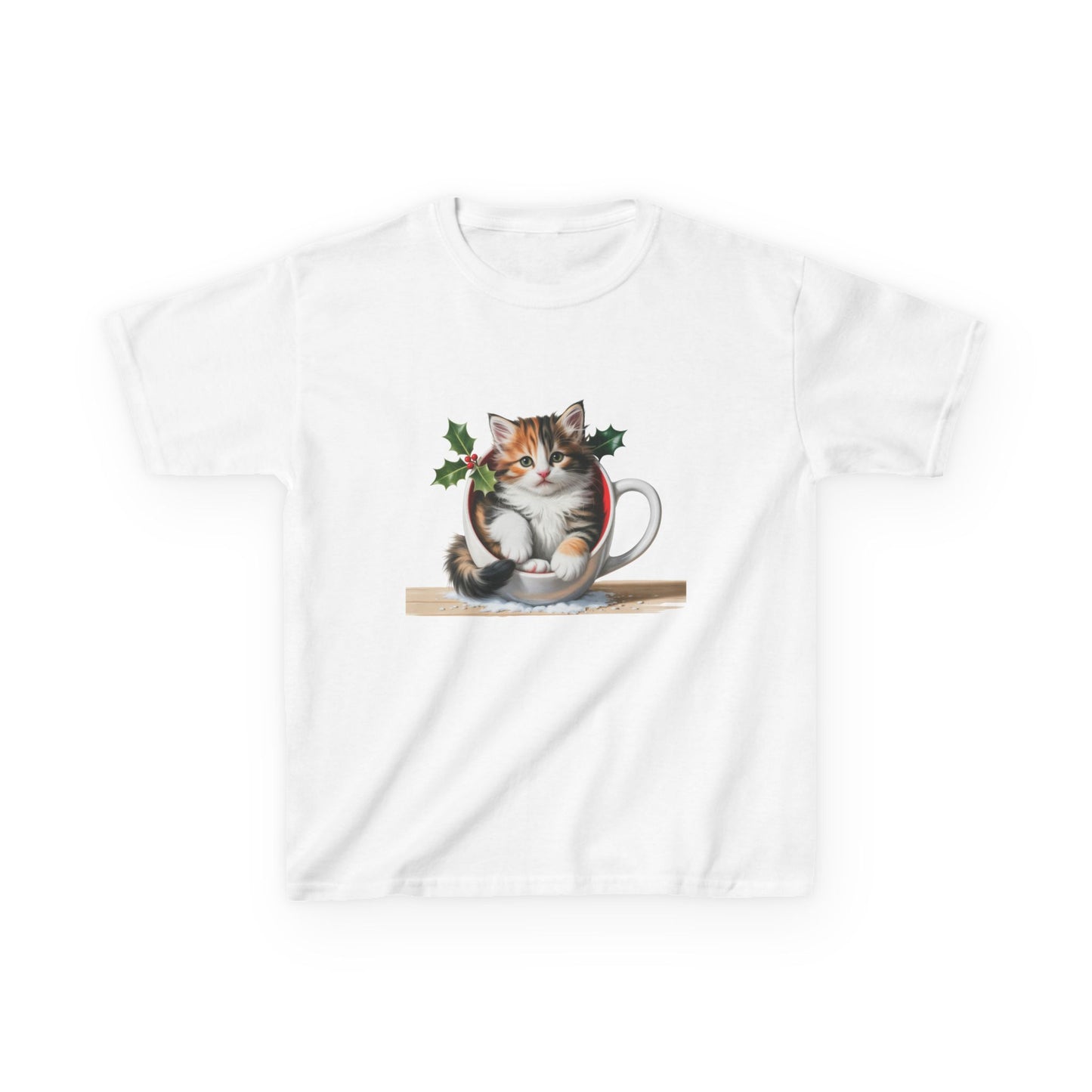 Kids Christmas Cat T-Shirt, Festive Cat Kids Christmas Tee, Cute Pet Lover Shirt, Holiday Apparel, Great Gift for Cat Owners