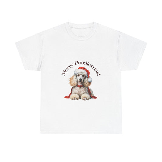Merry Poodle-mas T-Shirt, Festive Poodle Dog Christmas Tee, Cute Pet Lover Shirt, Holiday Apparel, Great Gift for Dog Owners