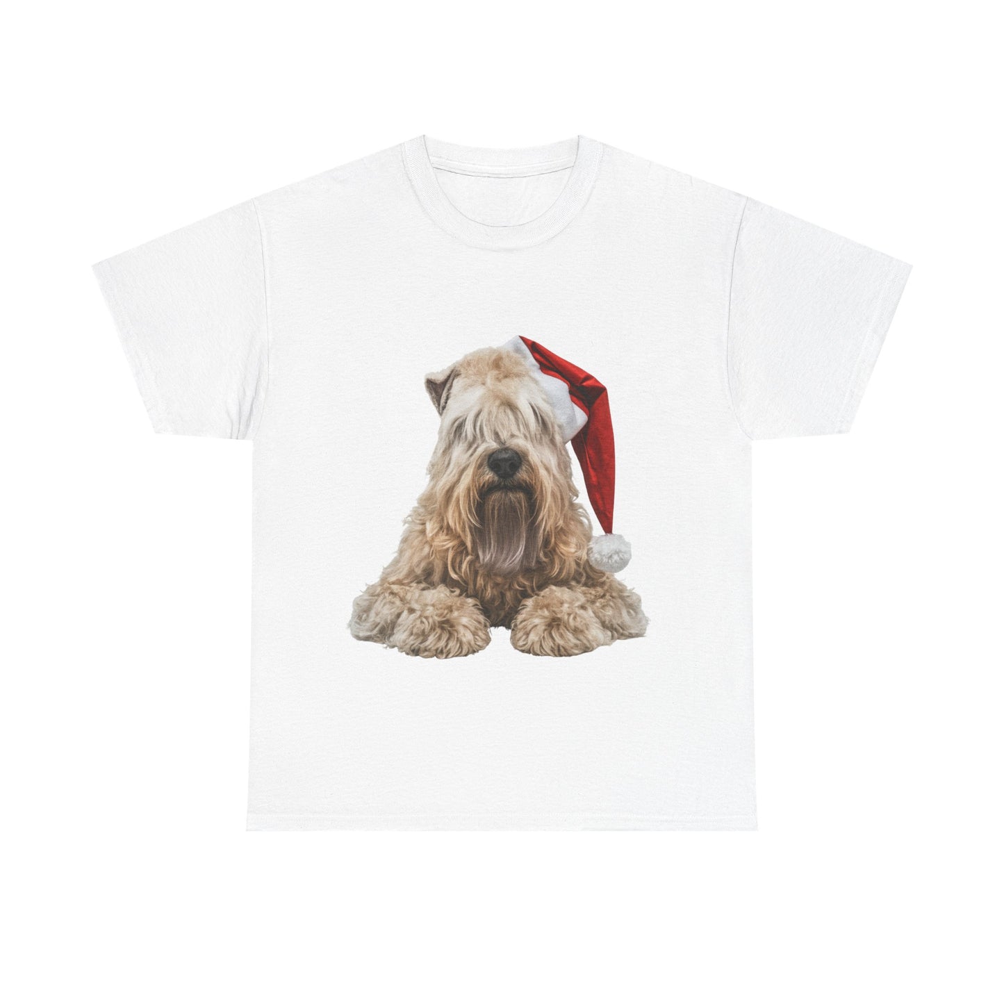 Wheaten Terrier Christmas Tee - Dog in Santa Hat Holiday T-Shirt