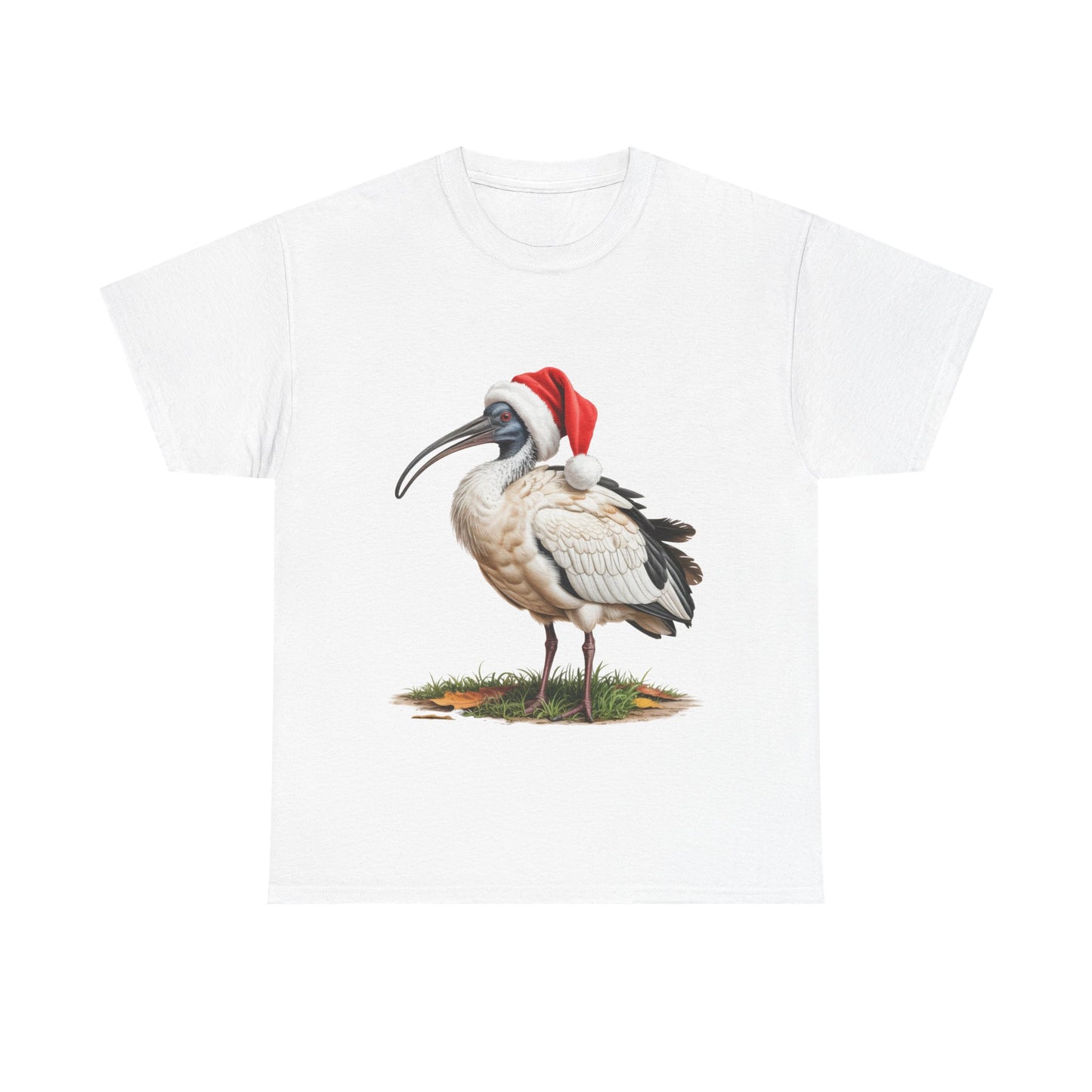 Christmas Australian White Ibis T-Shirt – Holiday Bird Lover Tee, Festive Wetland Bird Shirt, Cute Ibis Xmas Gift, Nature Lover Apparel, Holiday Feathered Friend Shirt for Ibis Lovers