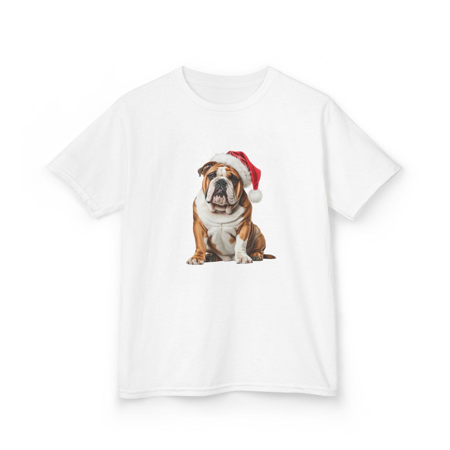 Kids British Bulldog Christmas Dog T-Shirt, Festive British Bulldog Kids Christmas Tee, Cute Pet Lover Shirt, Holiday Apparel, Great Gift for Dog Owners