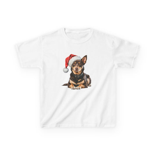 Kids Kelpie Christmas Dog T-Shirt, Festive Kelpie Dog Kids Christmas Tee, Cute Pet Lover Shirt, Holiday Apparel, Great Gift for Dog Owners