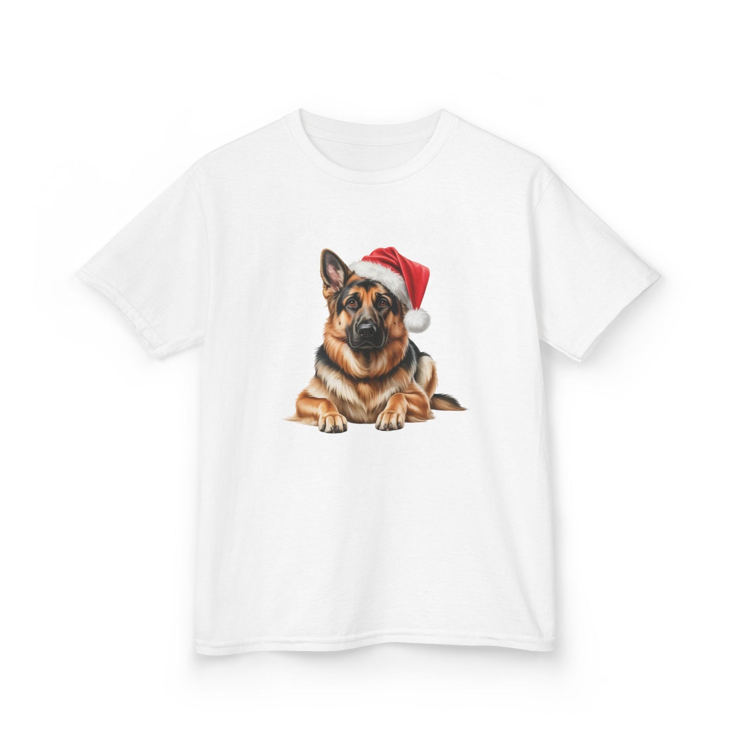 Kids German Shepherd Christmas Dog T-Shirt, Festive German Shepherd Dog Kids Christmas Tee, Cute Pet Lover Shirt, Holiday Apparel, Great Gift for Dog Owners