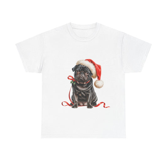 Christmas Pug T-Shirt, Festive Pug Dog Christmas Tee, Cute Pet Lover Shirt, Holiday Apparel, Great Gift for Pug Dog Owners, Preppy Style Top
