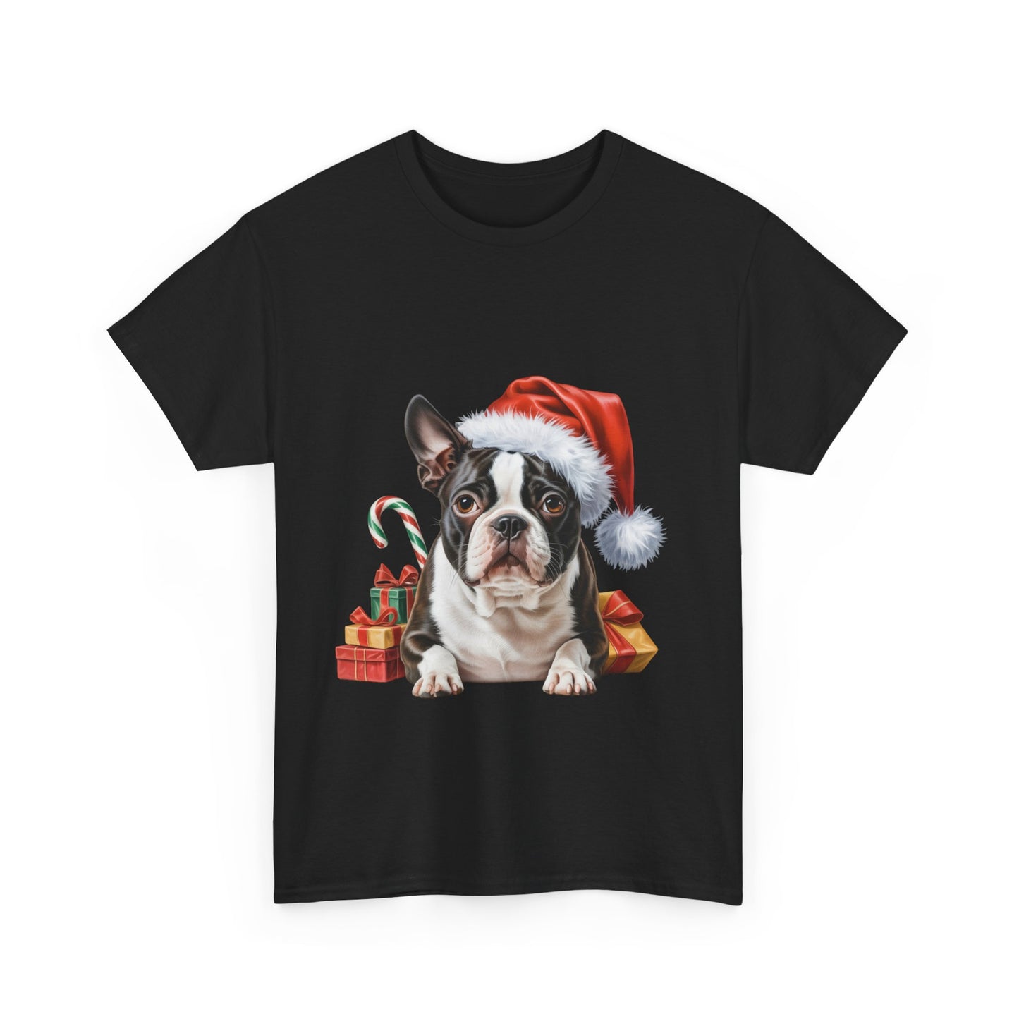 Boston Terrier Christmas T-Shirt – Holiday Dog Lover Tee, Festive Small Dog Shirt, Cute Boston Terrier Xmas Gift, Pet Lover Apparel, Holiday Puppy Shirt for Boston Terrier Lovers