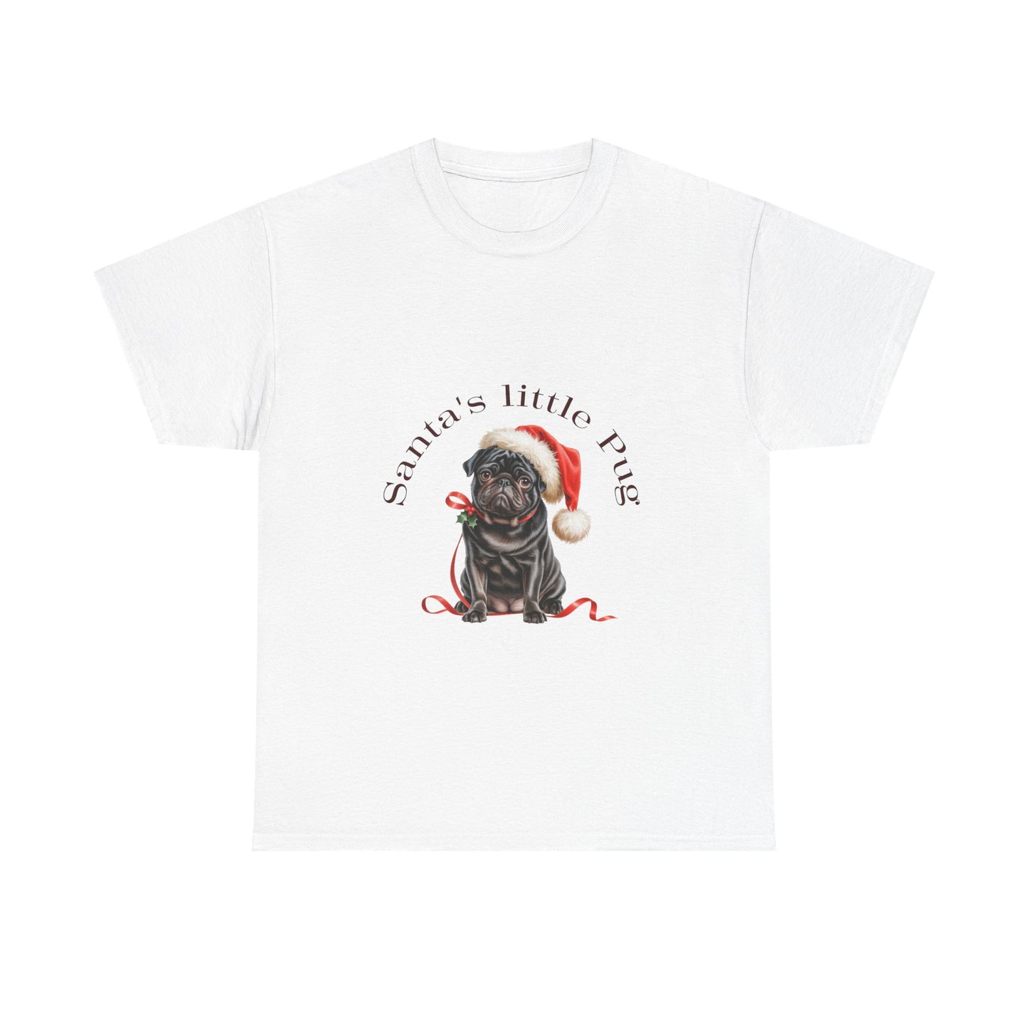 Santa's little Pug Christmas T-Shirt, Festive Black Pug Dog Christmas Tee, Cute Pet Lover Shirt, Holiday Apparel, Great Gift for Dog Owners