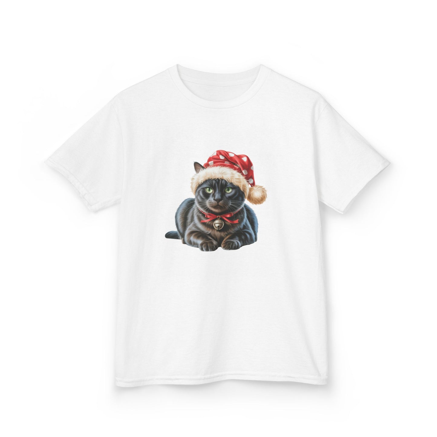 Kids Christmas Cat T-Shirt, Festive Cat Kids Christmas Tee, Cute Pet Lover Shirt, Holiday Apparel, Great Gift for Cat Owners