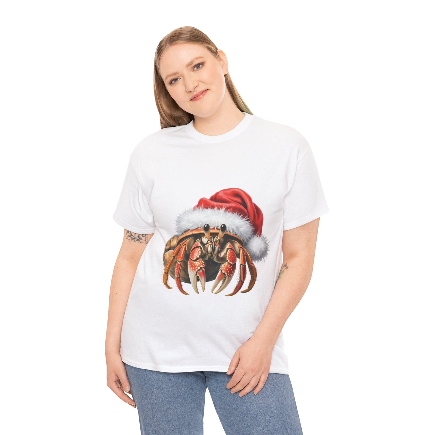 Christmas Hermit Crab T-Shirt – Holiday Crab Lover Tee, Festive Beach Creature Shirt, Cute Hermit Crab Xmas Gift, Nature Lover Apparel, Holiday Coastal Pet Shirt for Hermit Crab Lovers