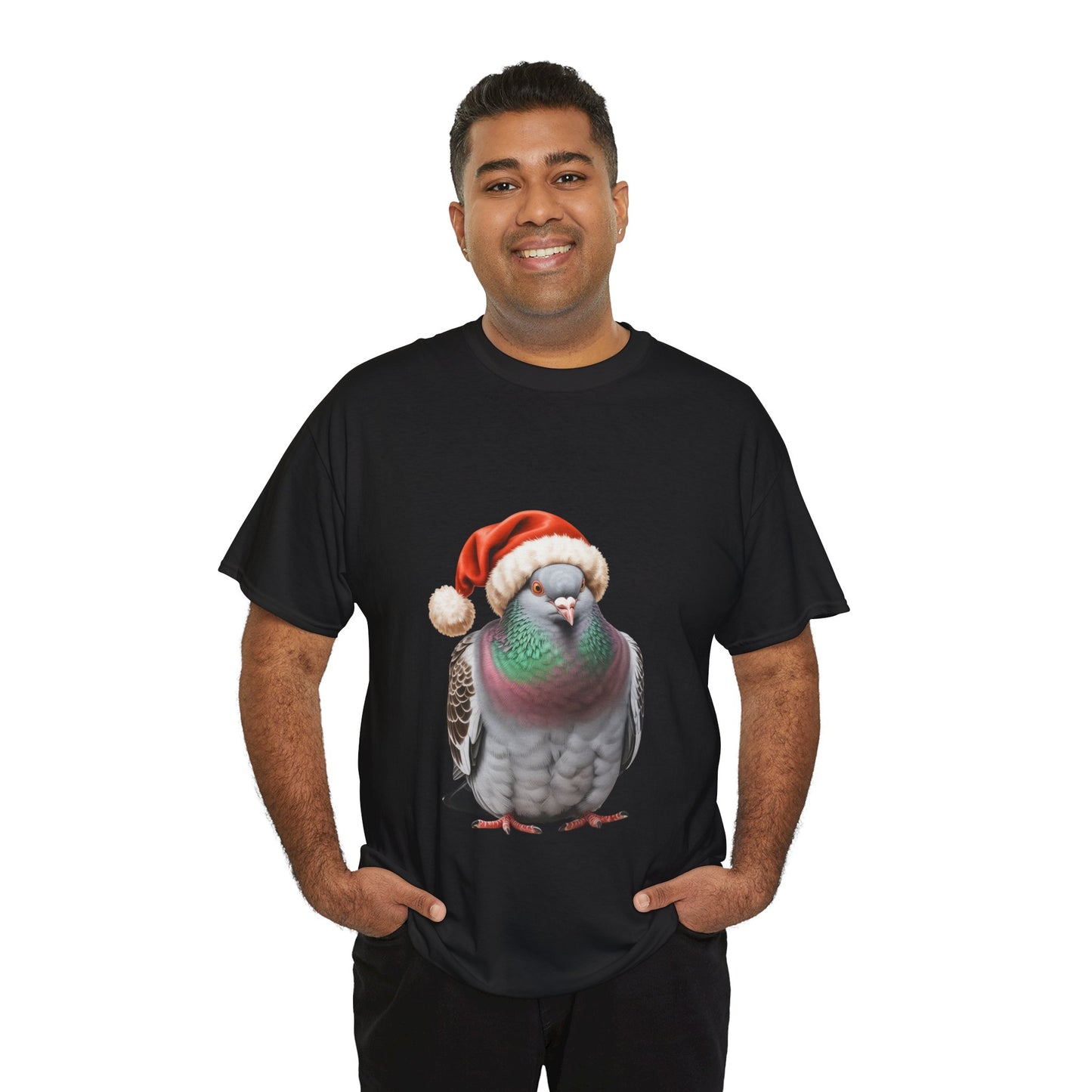 Christmas Pigeon T-Shirt – Holiday Bird Lover Tee, Festive Urban Bird Shirt, Cute Pigeon Xmas Gift, Nature Lover Apparel, Holiday Feathered Friend Shirt for Pigeon Lovers