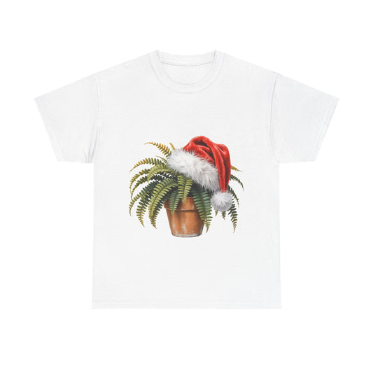 Fern Christmas T-Shirt, Festive Fern in Santa Hat Tee for Plant Lovers T-Shirt – Holiday Plant Lover Tee, Festive Botanical Shirt, Greenery Xmas Gift, Nature Lover Apparel, Holiday Garden Shirt for Plant Lovers