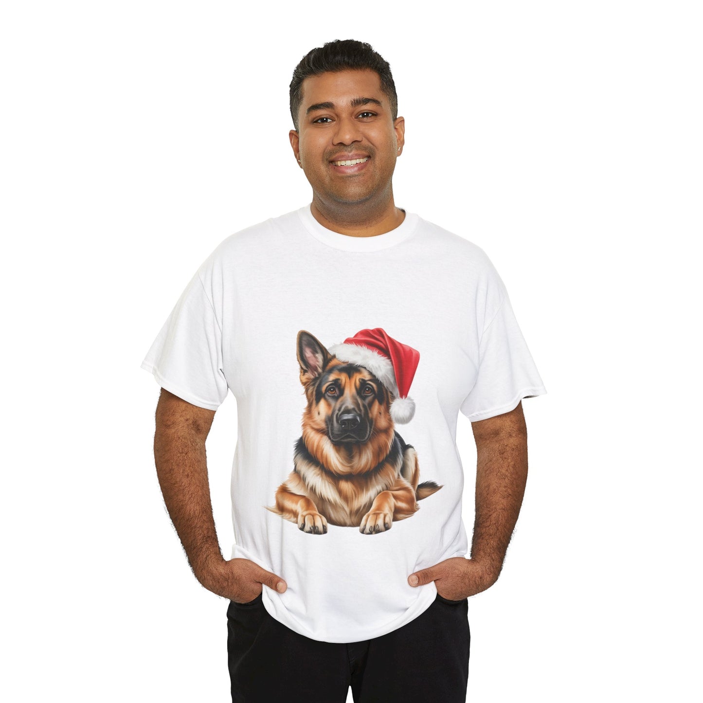 German Shepherd T-Shirt, Festive German Shepherd Dog Christmas Tee, Cute Pet Lover Shirt, Holiday Apparel, Great Gift for Dog Owners