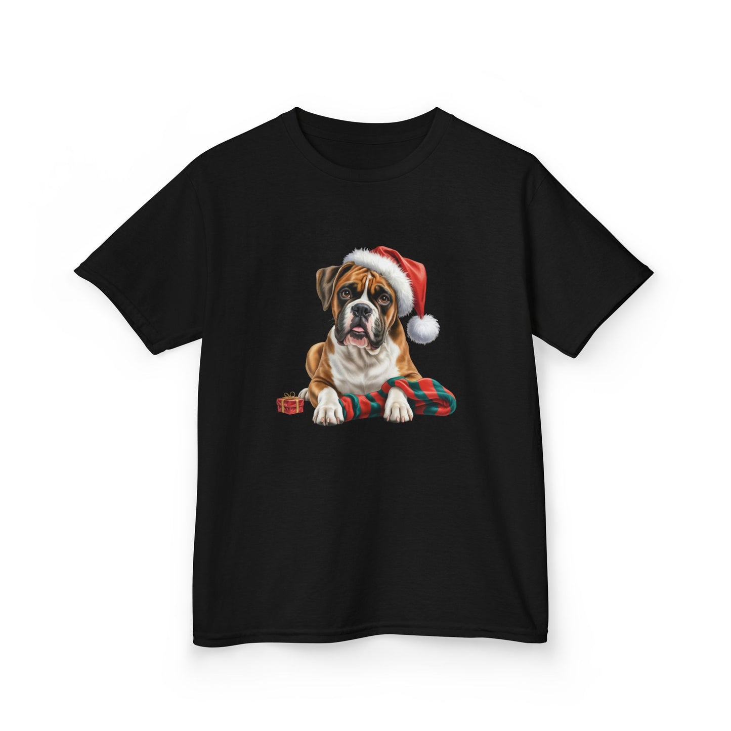 Kids Boxer Christmas Dog T-Shirt, Festive Boxer Dog Kids Christmas Tee, Cute Pet Lover Shirt, Holiday Apparel, Great Gift for Dog Owners