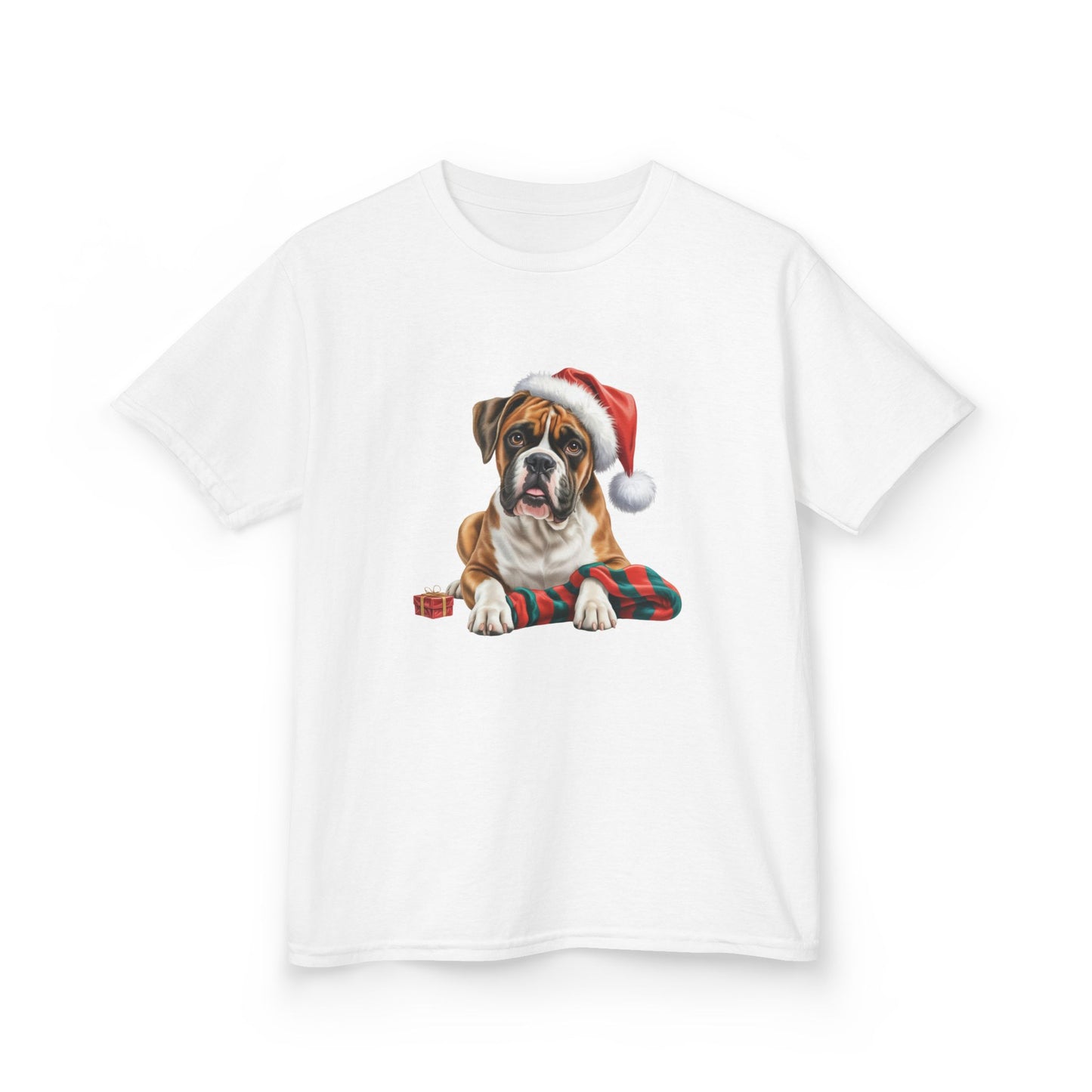 Kids Boxer Christmas Dog T-Shirt, Festive Boxer Dog Kids Christmas Tee, Cute Pet Lover Shirt, Holiday Apparel, Great Gift for Dog Owners