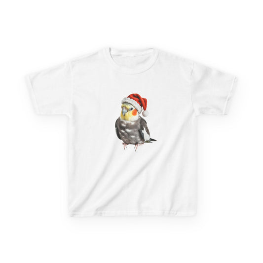 Kids Cockatiel Christmas T-Shirt, Festive Cockatiel Kids Christmas Tee, Cute Pet Lover Shirt, Holiday Apparel, Great Gift for Cockatiel Owners