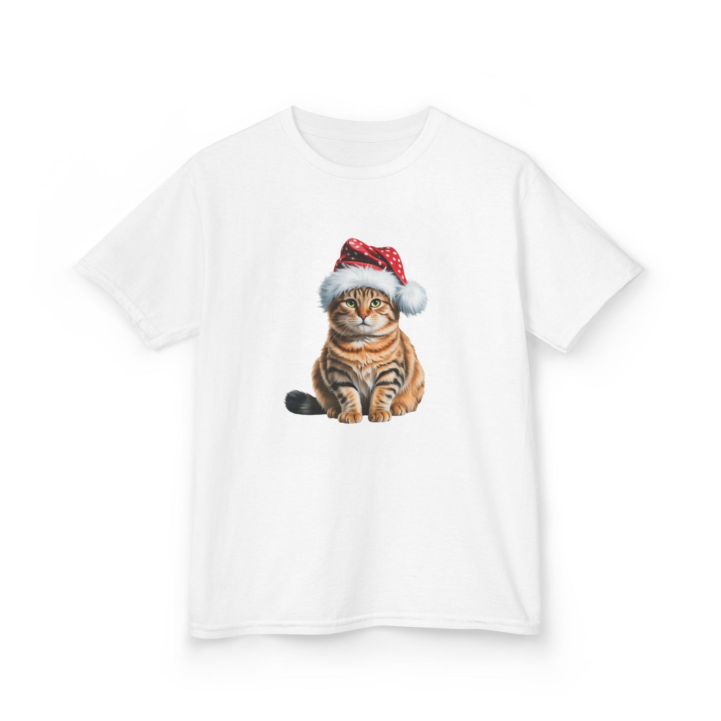 Kids Christmas Cat T-Shirt, Festive Cat Kids Christmas Tee, Cute Pet Lover Shirt, Holiday Apparel, Great Gift for Cat Owners