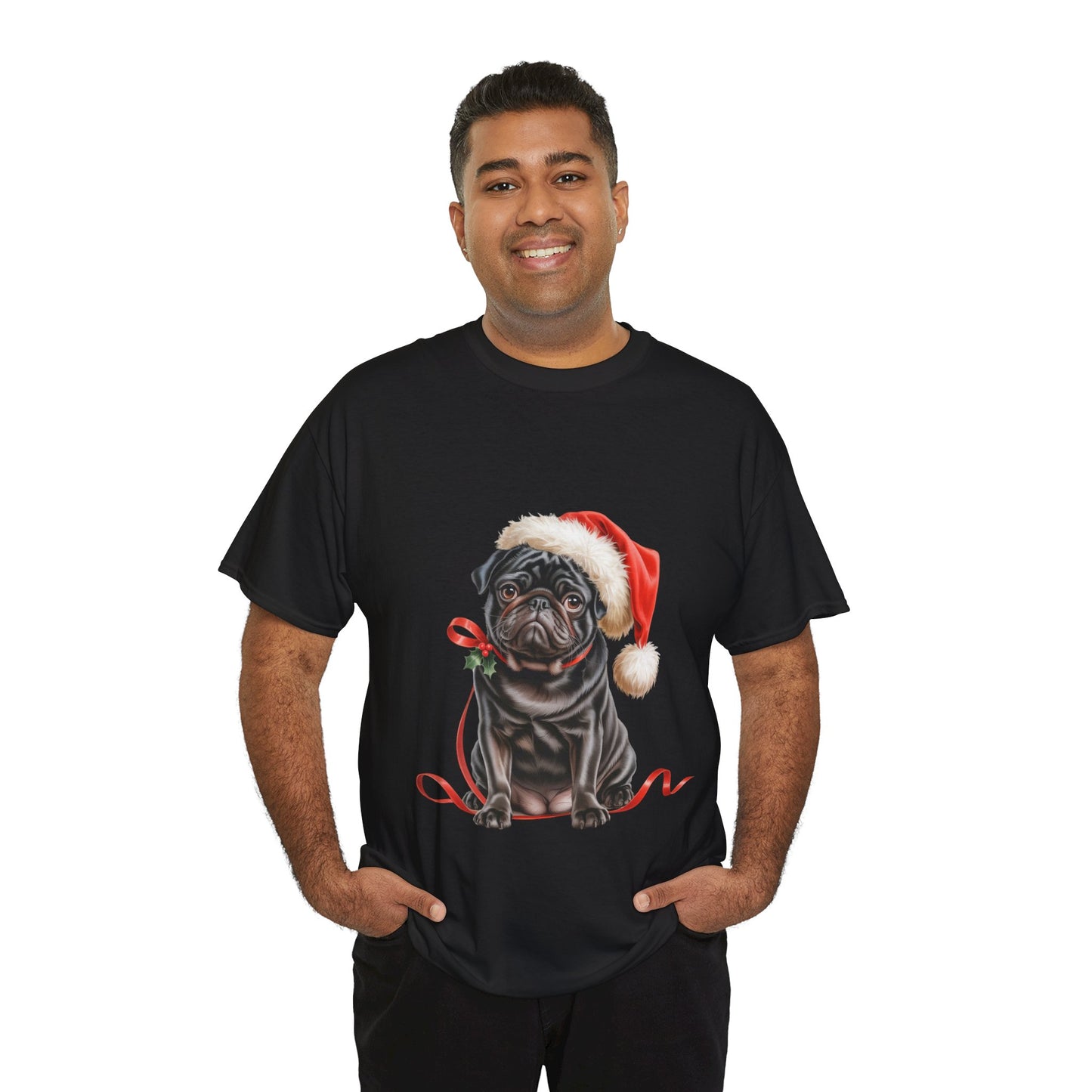 Christmas Pug T-Shirt, Festive Pug Dog Christmas Tee, Cute Pet Lover Shirt, Holiday Apparel, Great Gift for Pug Dog Owners, Preppy Style Top