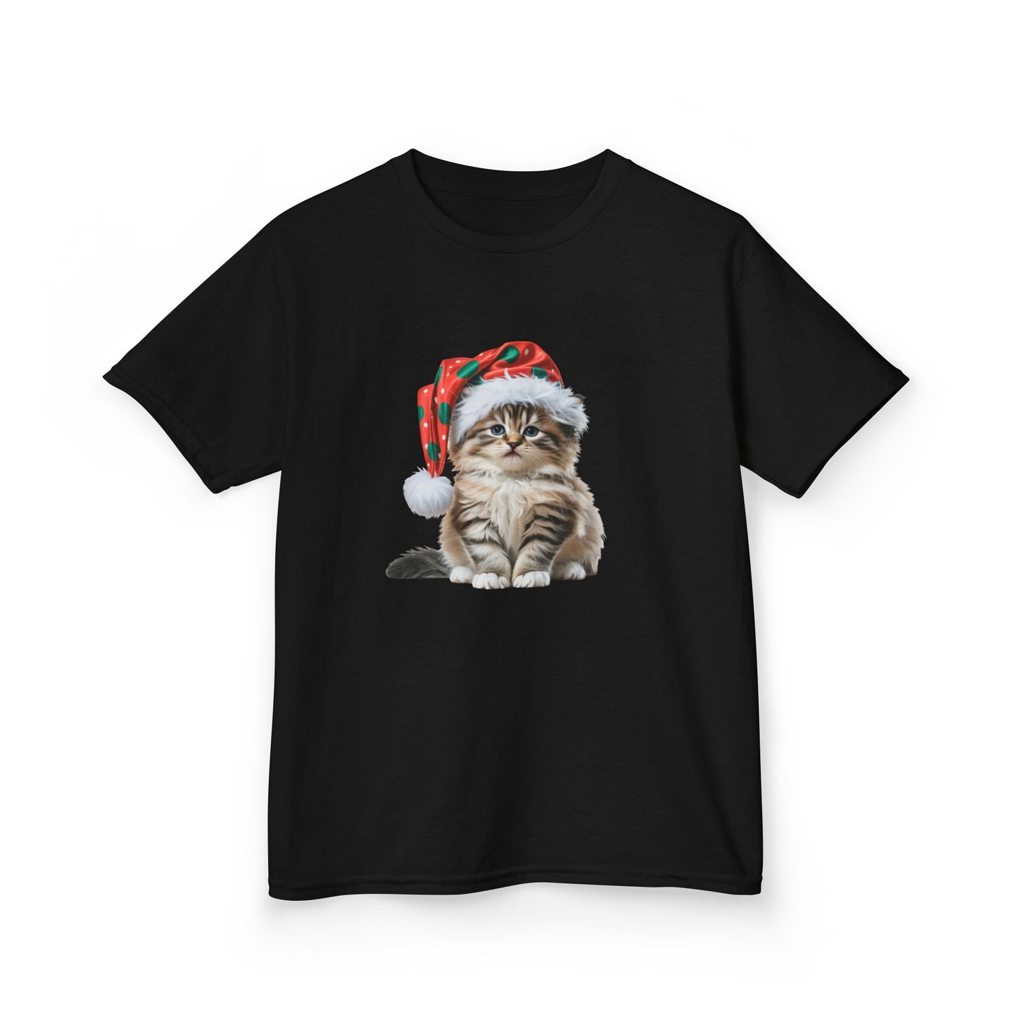Kids Christmas Cat T-Shirt, Festive Cat Kids Christmas Tee, Cute Pet Lover Shirt, Holiday Apparel, Great Gift for Cat Owners