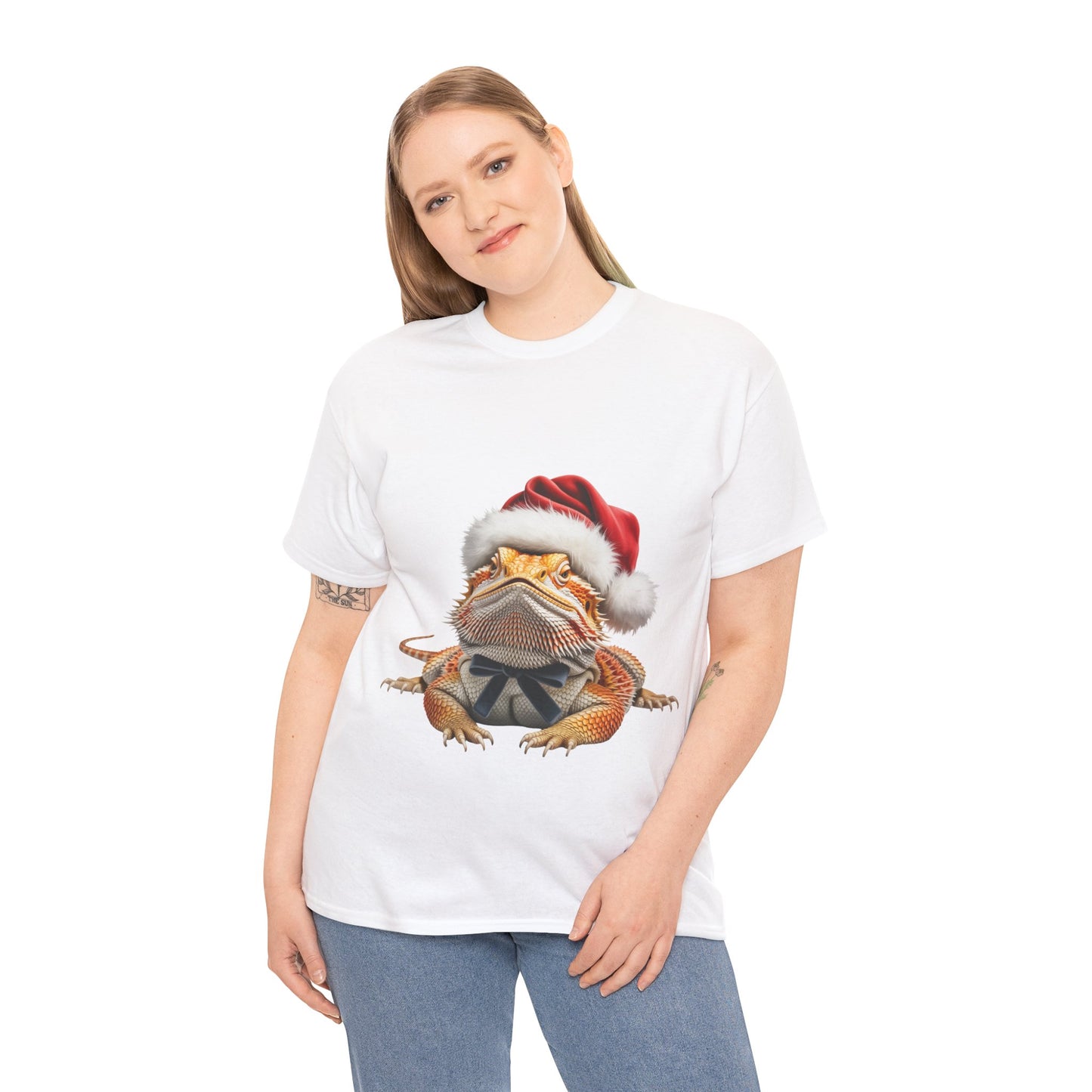 Christmas Bearded Dragon T-Shirt – Holiday Reptile Lover Tee, Festive Lizard Shirt, Cute Bearded Dragon Xmas Gift, Nature Lover Apparel, Holiday Exotic Pet Shirt for Bearded Dragon Lovers