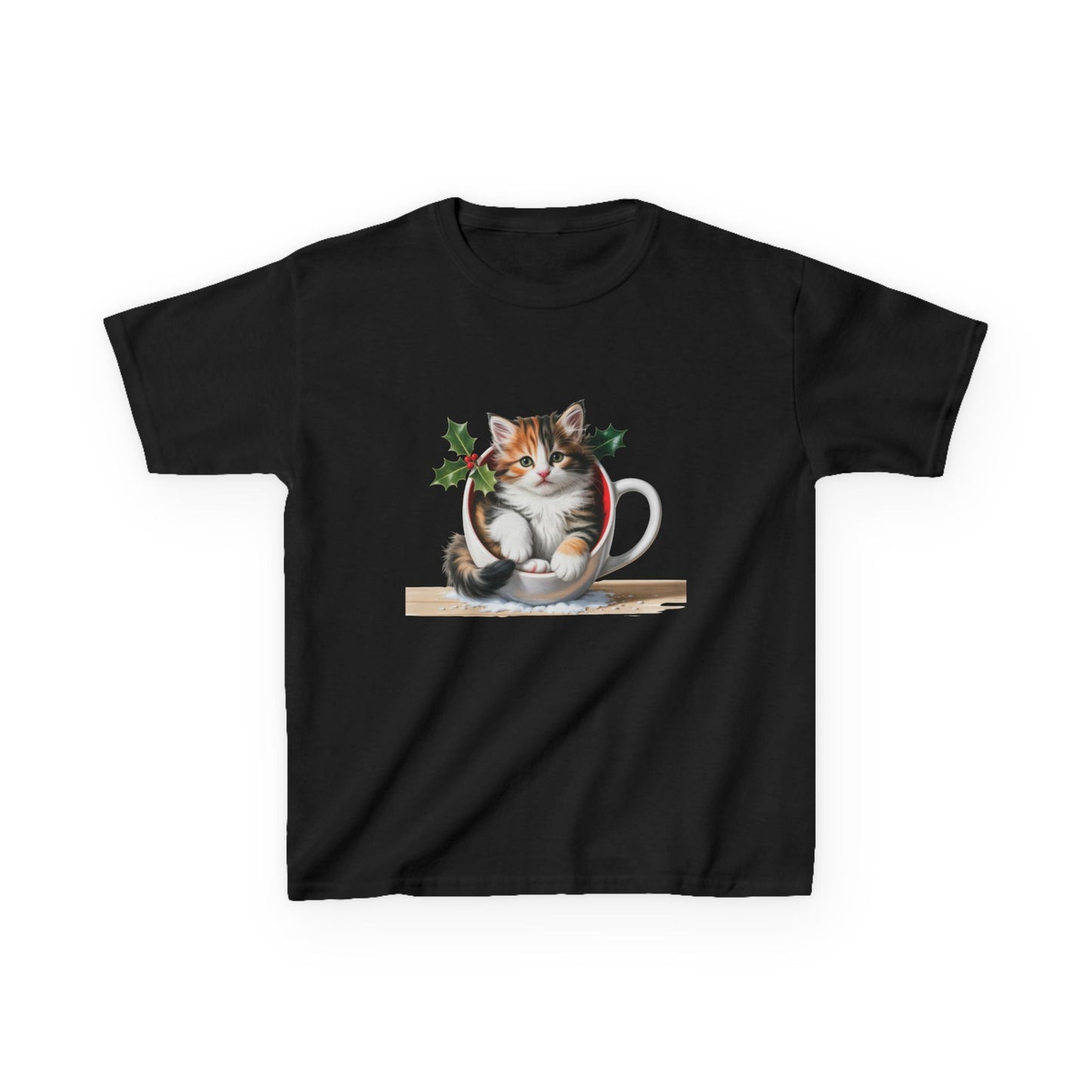Kids Christmas Cat T-Shirt, Festive Cat Kids Christmas Tee, Cute Pet Lover Shirt, Holiday Apparel, Great Gift for Cat Owners