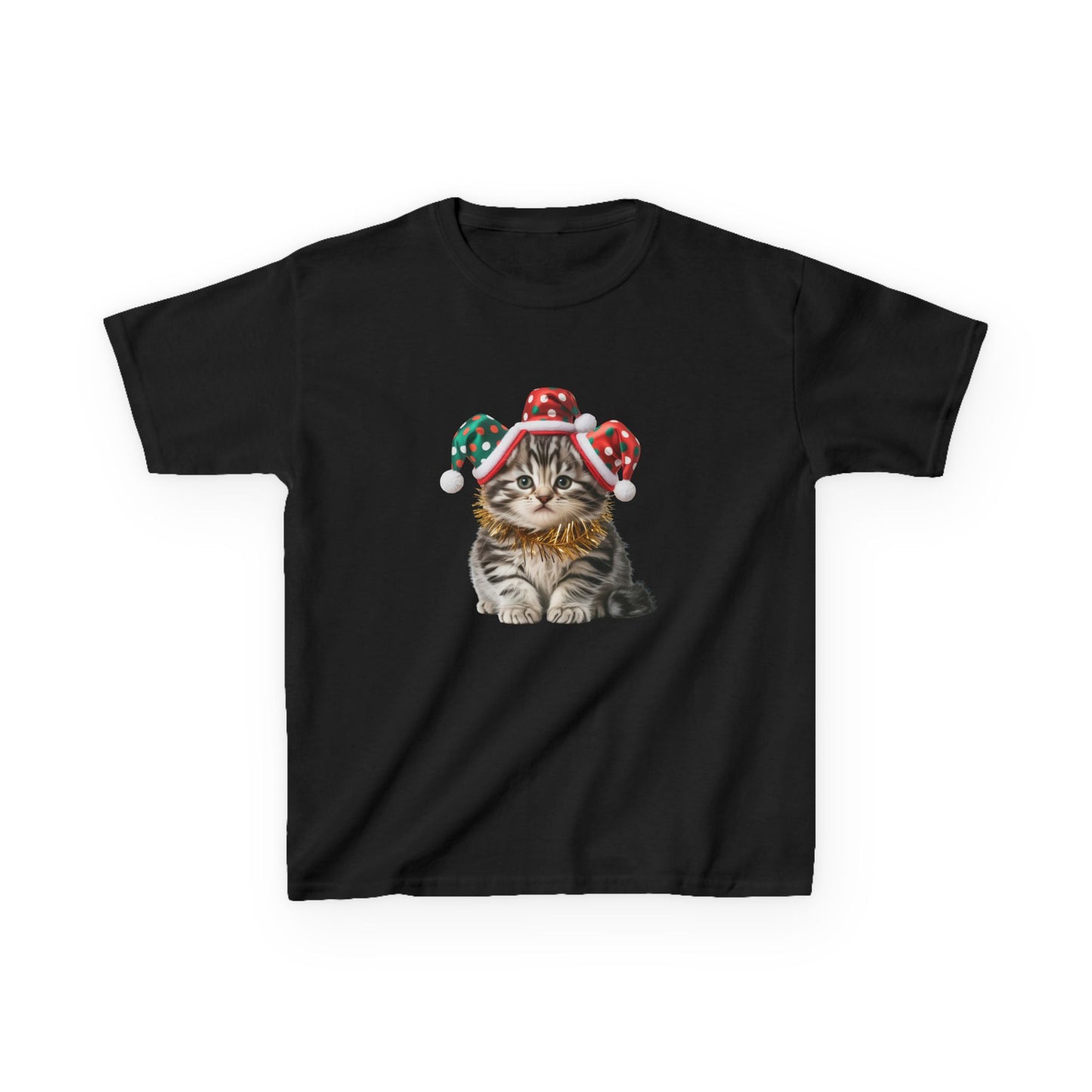 Kids Christmas Cat T-Shirt, Festive Cat Kids Christmas Tee, Cute Pet Lover Shirt, Holiday Apparel, Great Gift for Cat Owners