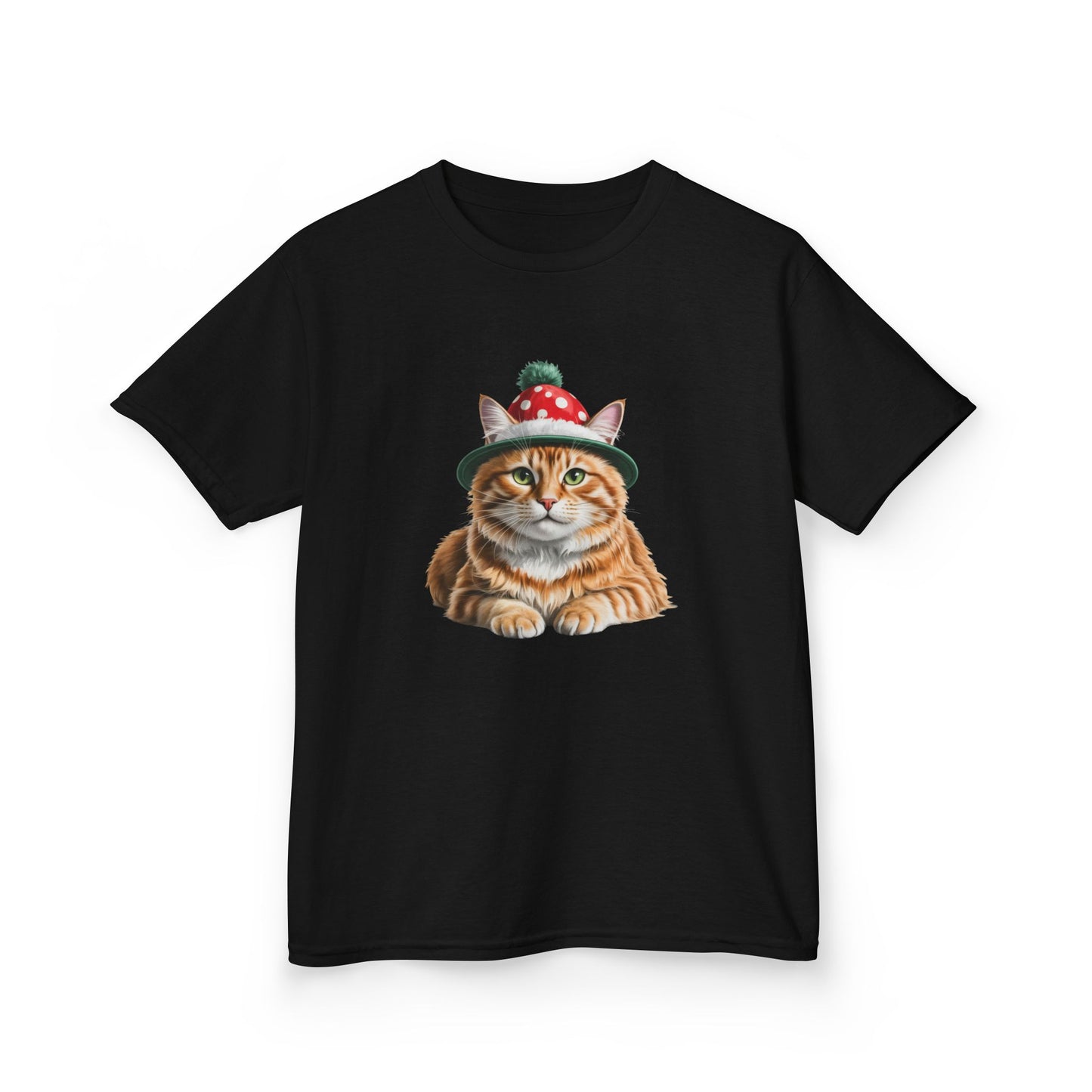 Kids Christmas Cat T-Shirt, Festive Cat Kids Christmas Tee, Cute Pet Lover Shirt, Holiday Apparel, Great Gift for Cat Owners