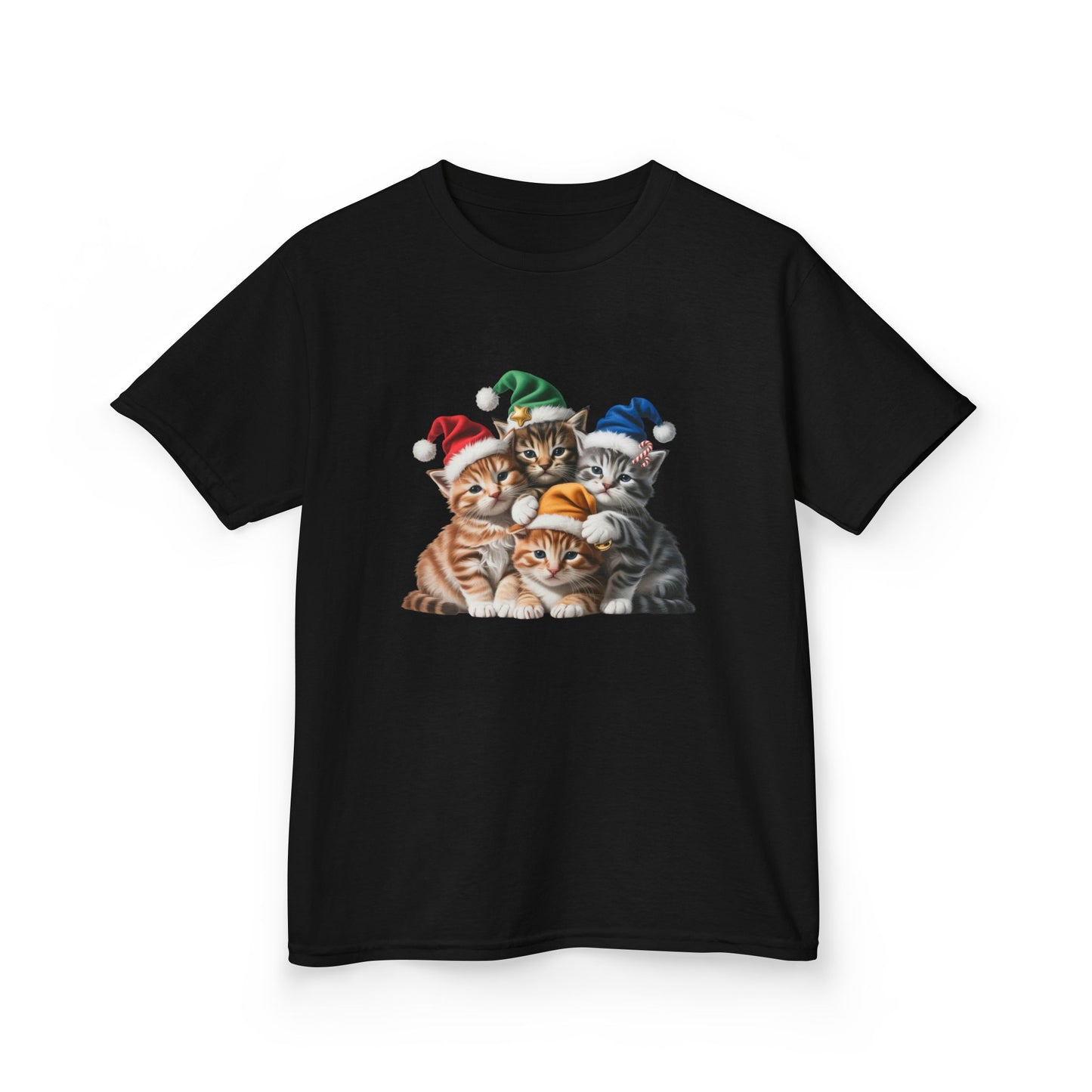 Kids Christmas Cat T-Shirt, Festive Cat Kids Christmas Tee, Cute Pet Lover Shirt, Holiday Apparel, Great Gift for Cat Owners