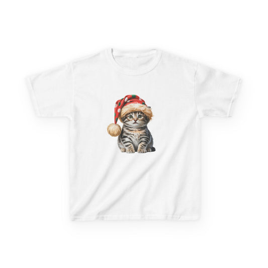 Kids Christmas Cat T-Shirt, Festive Cat Kids Christmas Tee, Cute Pet Lover Shirt, Holiday Apparel, Great Gift for Cat Owners