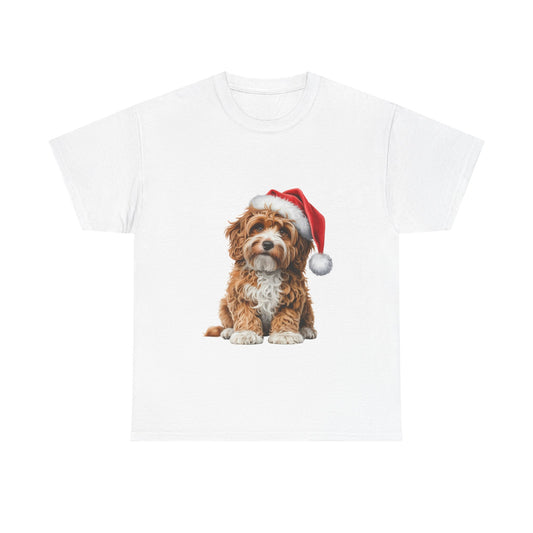 Copy of Christmas Puppy Tee — Dog in Santa Hat Holiday T-Shirt