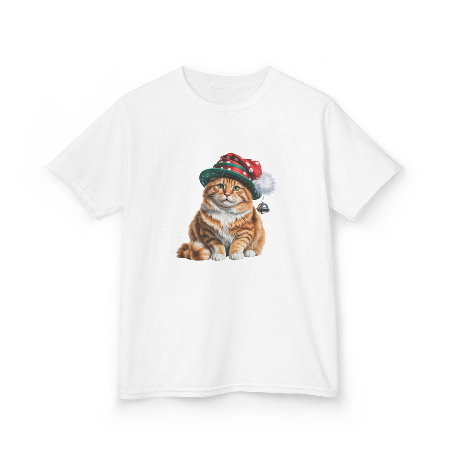 Kids Christmas Cat T-Shirt, Festive Cat Kids Christmas Tee, Cute Pet Lover Shirt, Holiday Apparel, Great Gift for Cat Owners