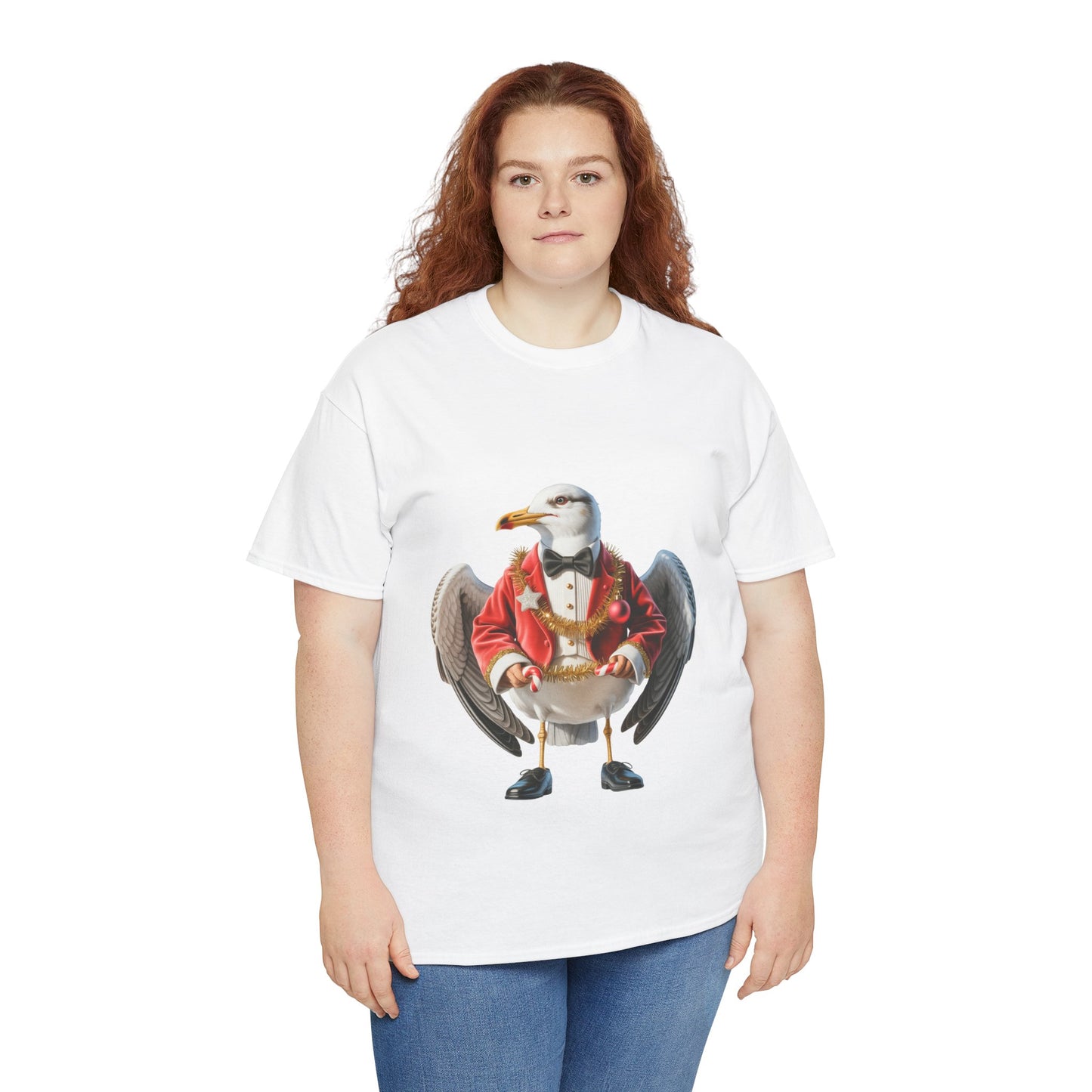 Seagull Christmas T‑Shirt — Dapper ChristmasSeagull in Red Jacket Graphic Tee