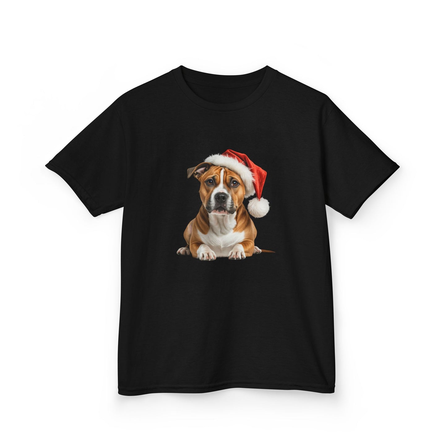 Kids Staffordshire Bull Terrier (Staffy) Christmas Dog T-Shirt, Festive Staffordshire Bull Terrier (Staffy) Dog Kids Christmas Tee, Cute Pet Lover Shirt, Holiday Apparel, Great Gift for Dog Owners