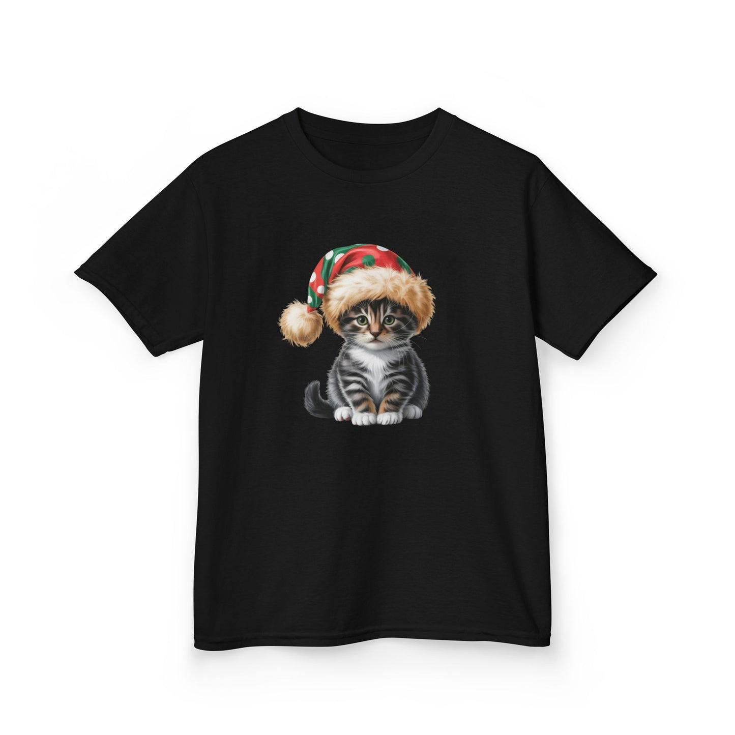 Kids Christmas Cat T-Shirt, Festive Cat Kids Christmas Tee, Cute Pet Lover Shirt, Holiday Apparel, Great Gift for Cat Owners